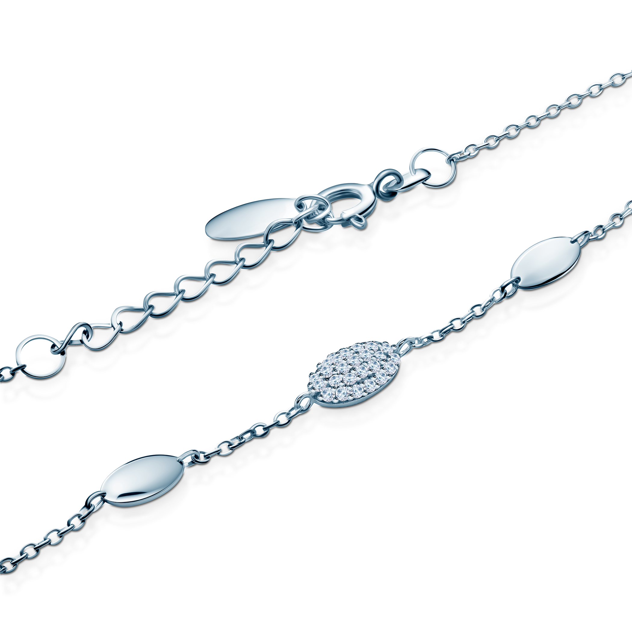 Armband mit Zirkonia 19 cm, Silber - 3