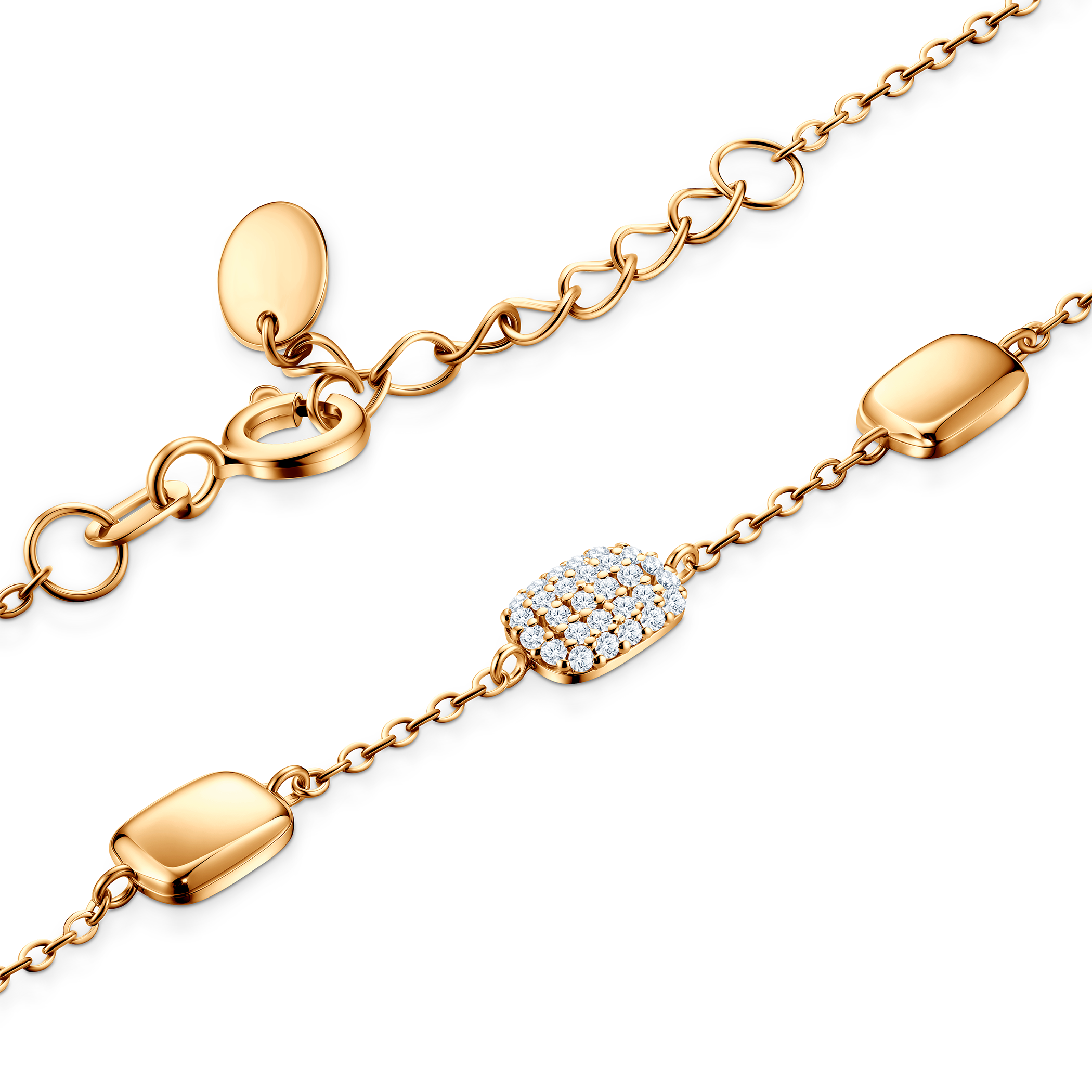 Armband Eterniàle, vergoldetes Silber, Zirkonia