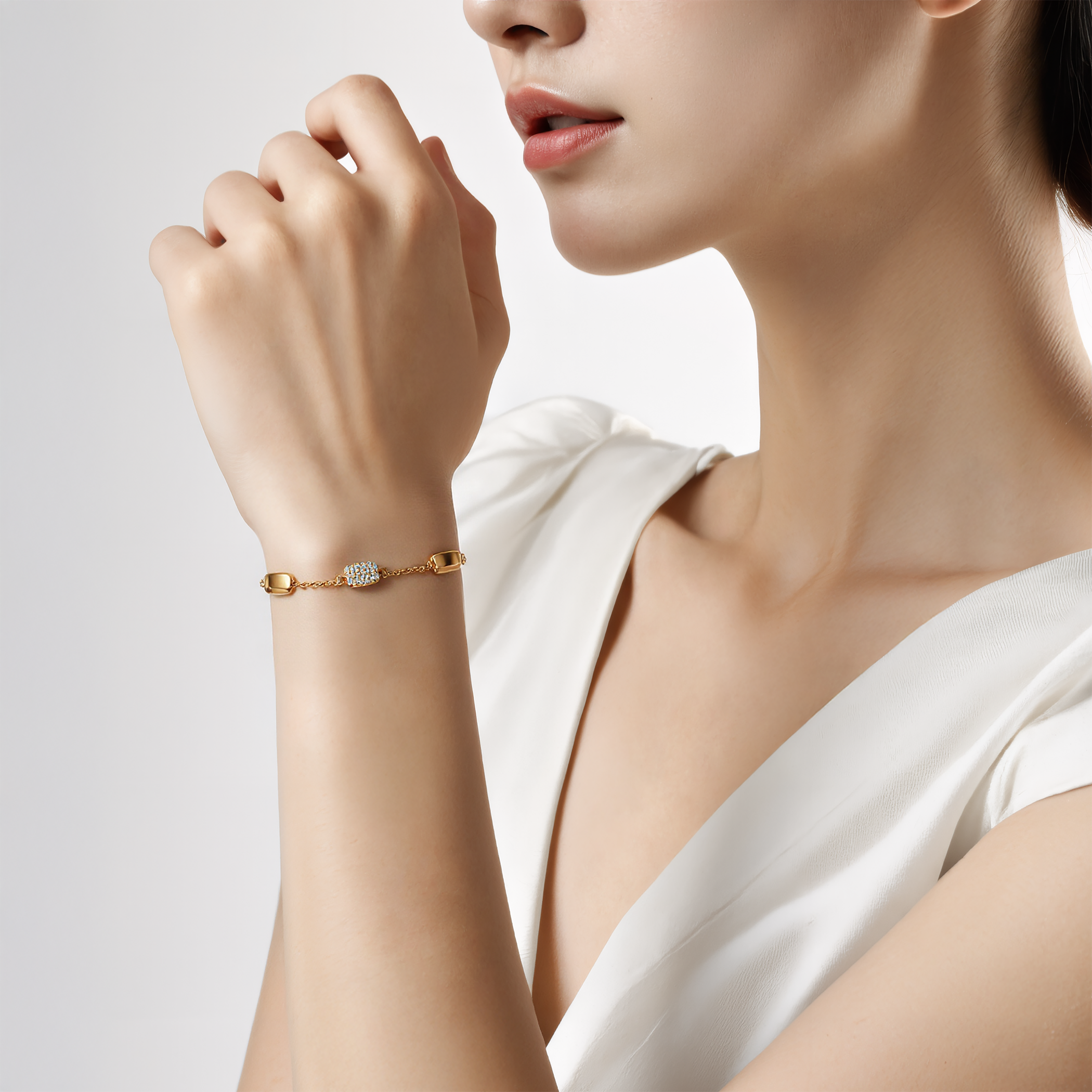 Armband Eterniàle, vergoldetes Silber, Zirkonia