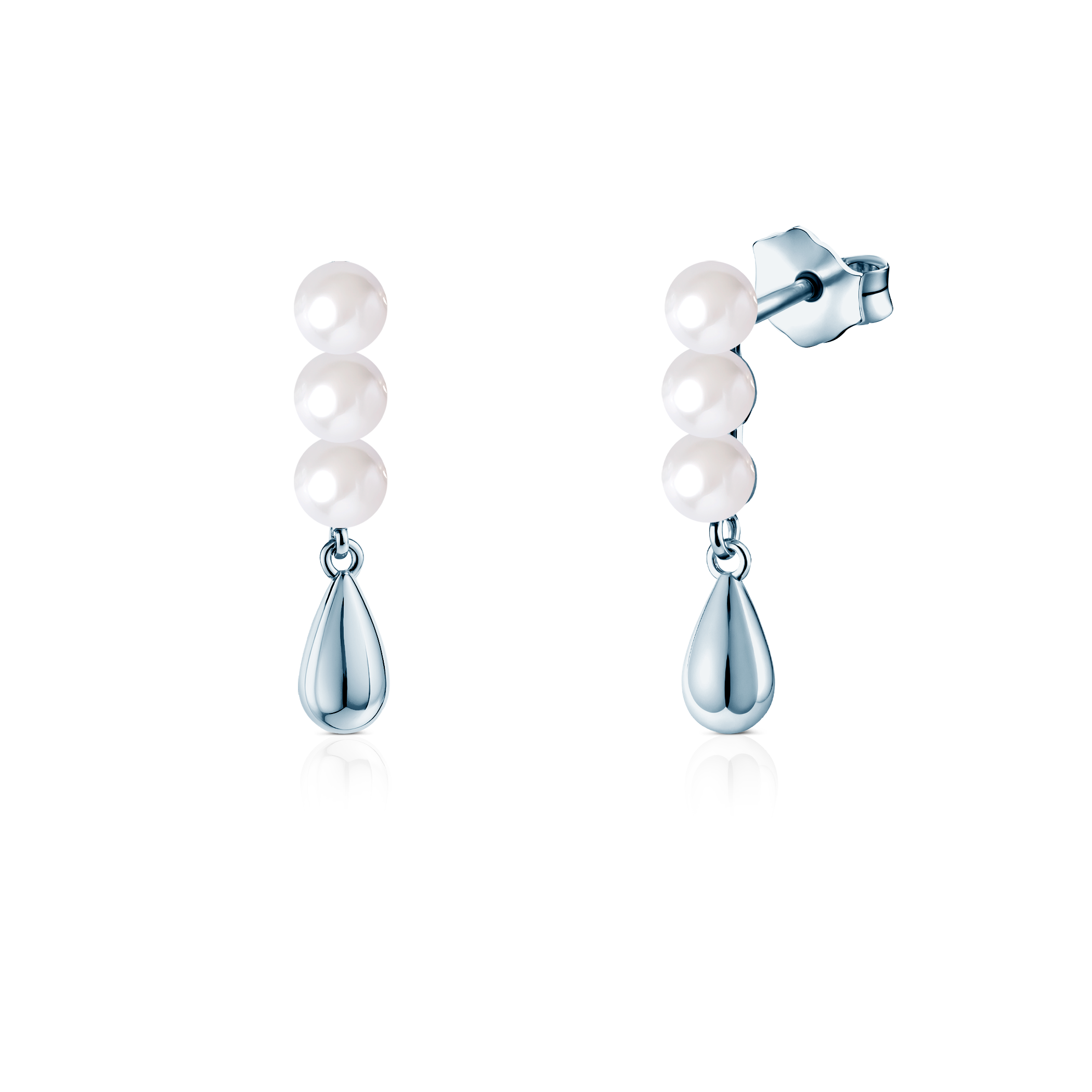 Ohrringe Eterniàle, silbern, Perlen