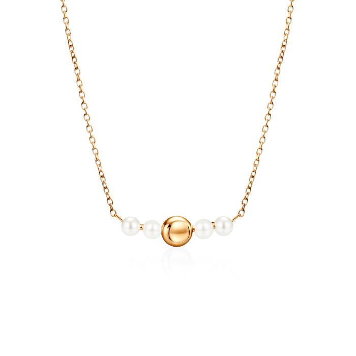 Náhrdelník Eterniàle: pozlacené stříbro, perly