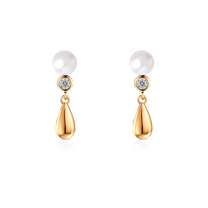 Kolczyki Eterniàle, srebrne, cyrkonie, perły