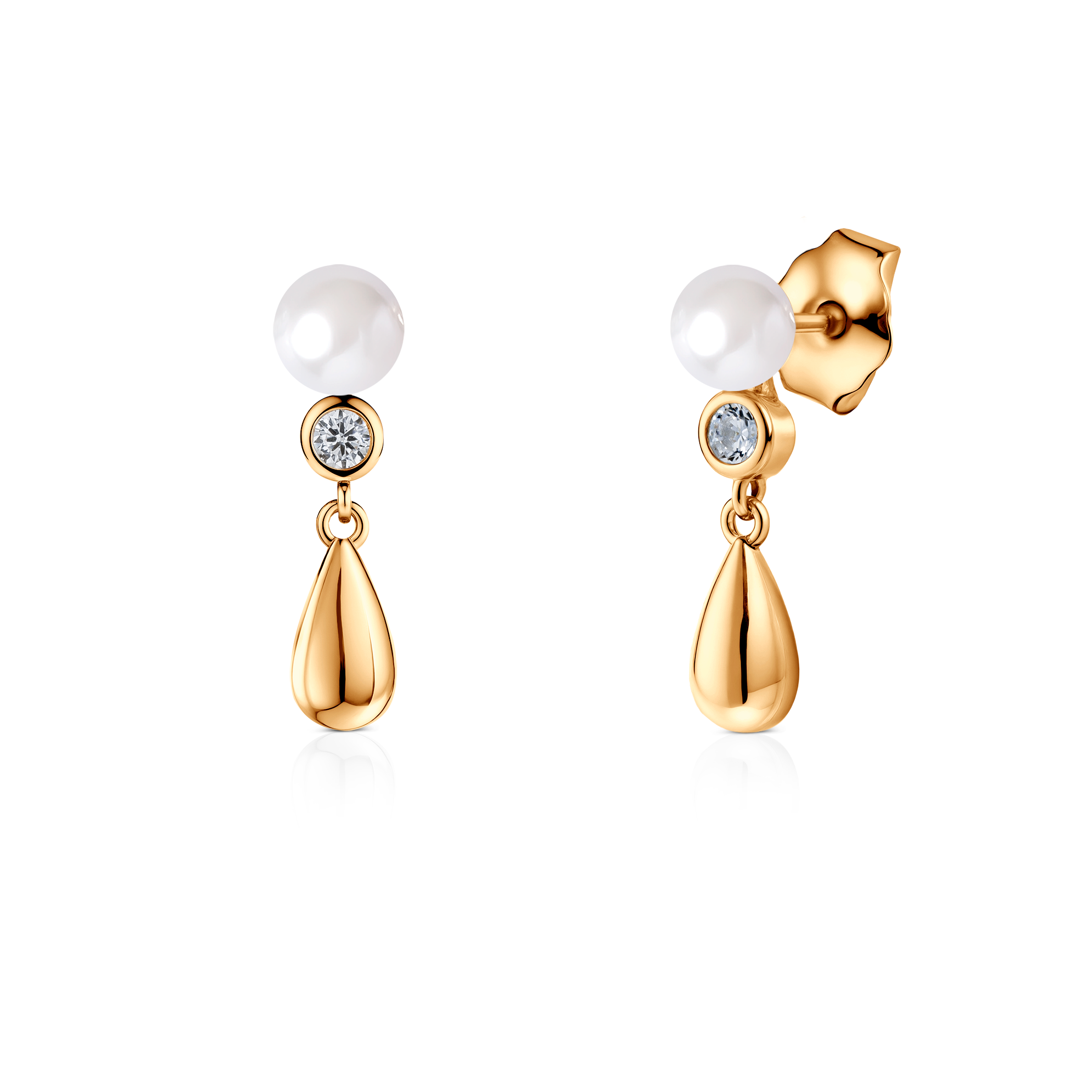 Ohrringe Eterniàle, silbern, Zirkonia, Perlen - 3