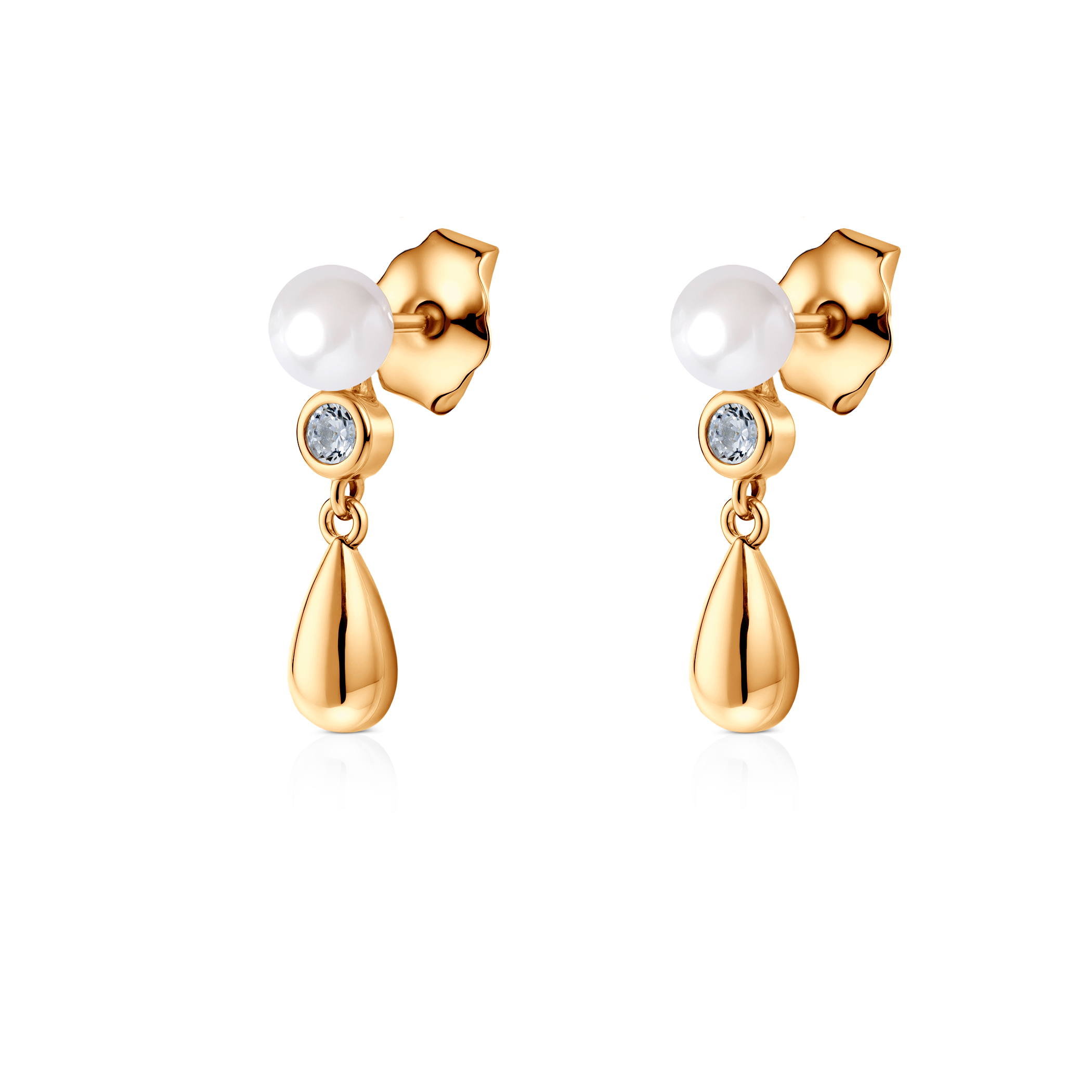 Ohrringe Eterniàle, silbern, Zirkonia, Perlen