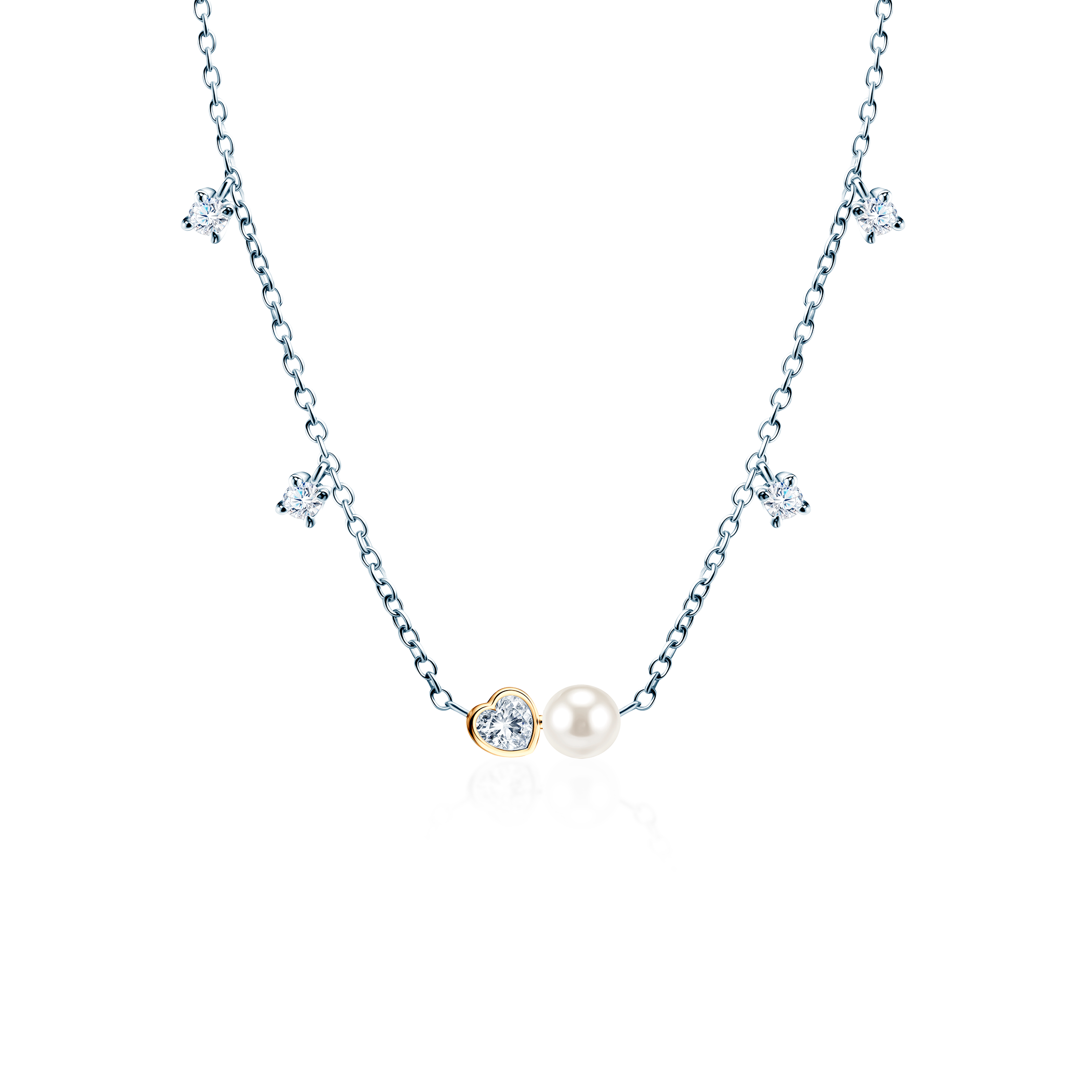 Náhrdelník Eterniàle: striebro, perly, zirkóny