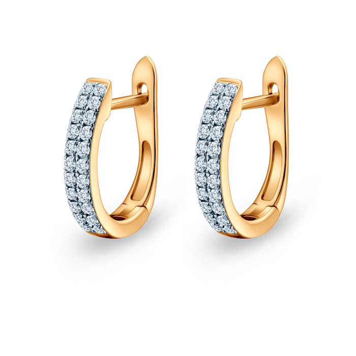 Kolczyki Savicki: dwukolorowe złoto, diamenty