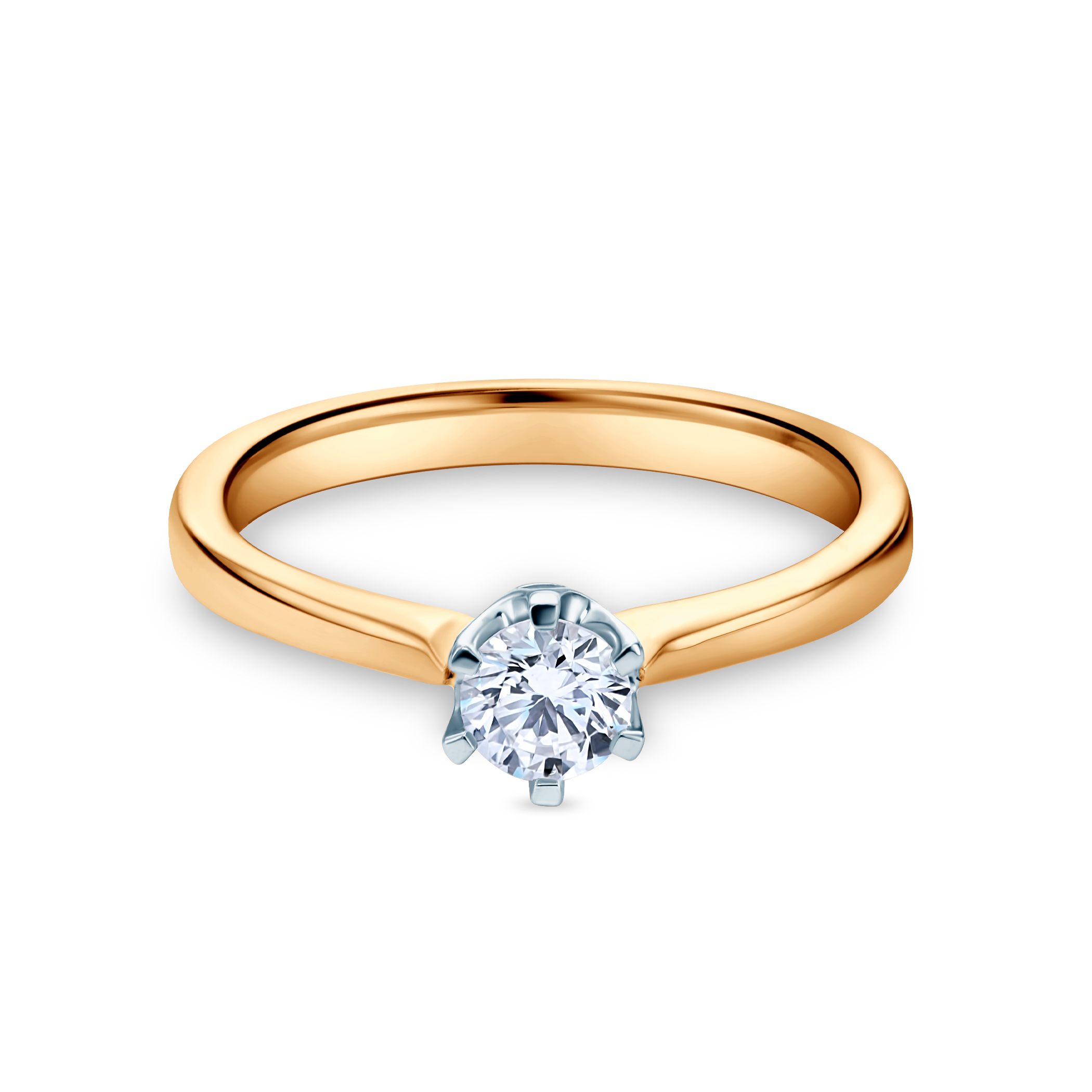 Pierścionek zaręczynowy SAVICKI: dwukolorowe złoto, diament laboratoryjny