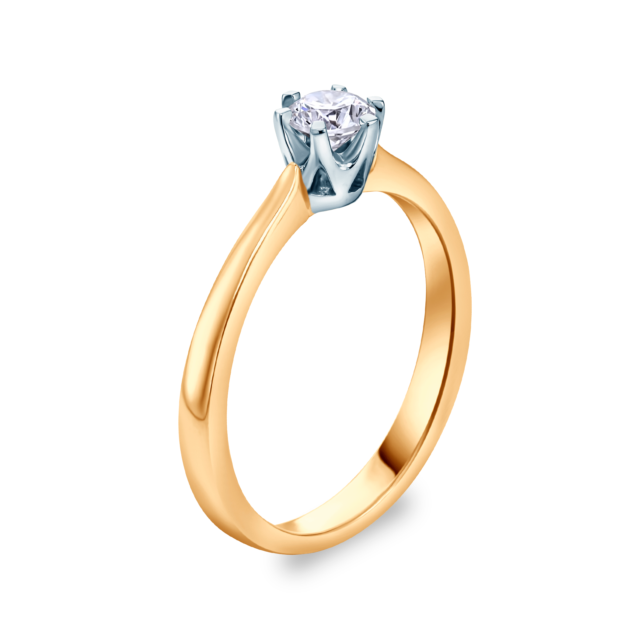 Verlobungsring SAVICKI: zweifarbiges Gold, Labordiamant