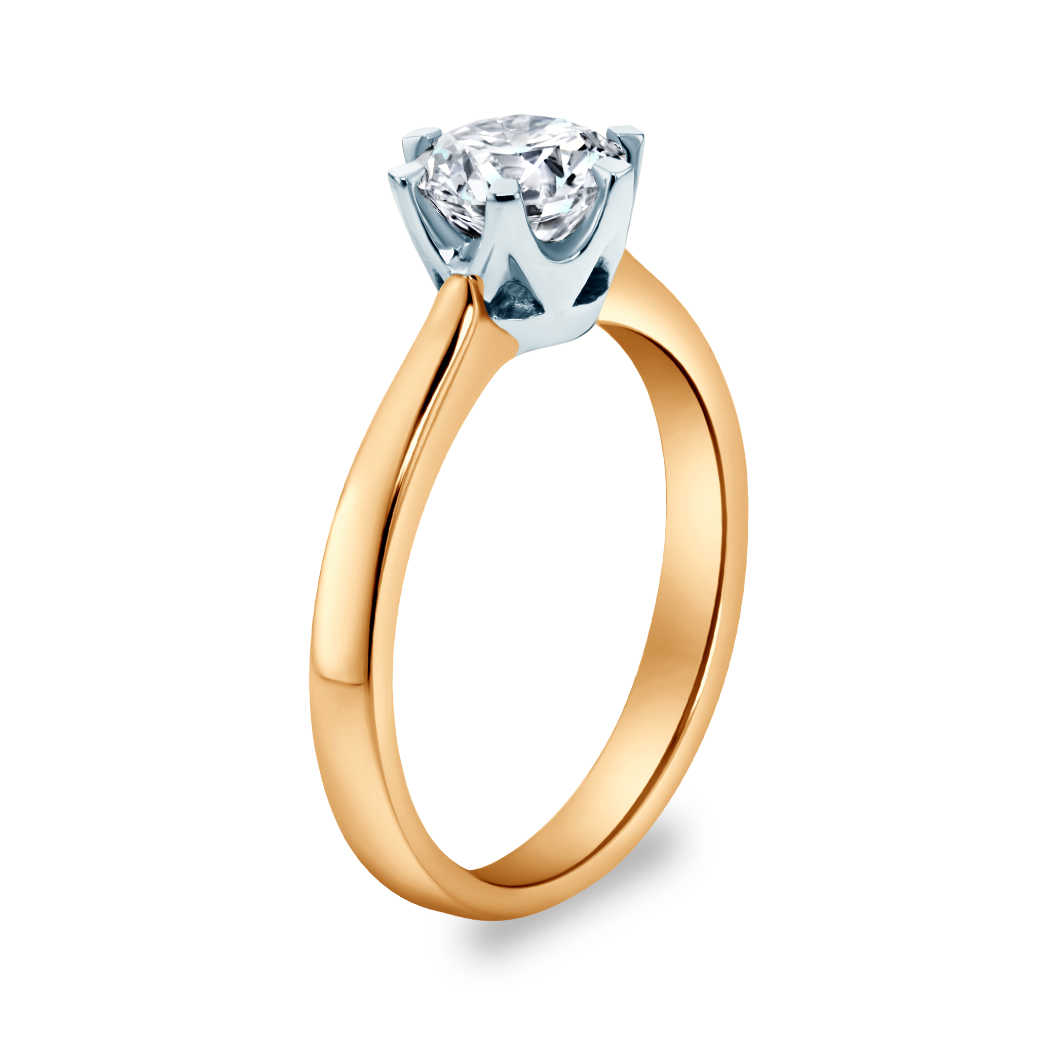 Verlobungsring SAVICKI: zweifarbiges Gold, Labordiamant