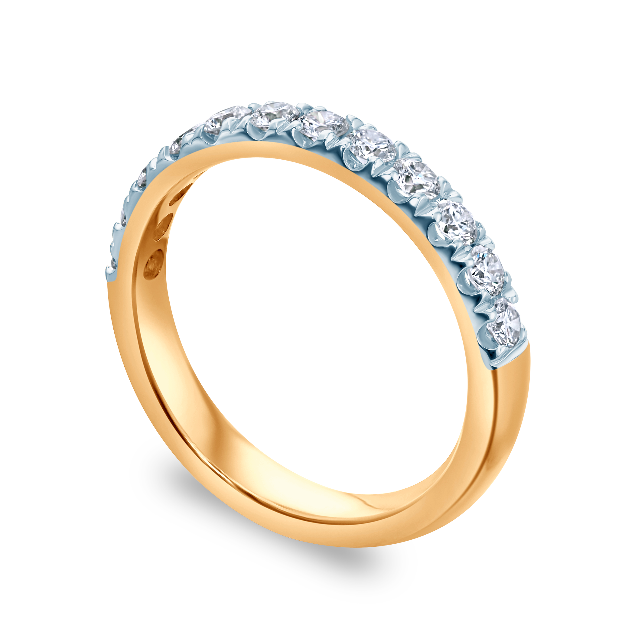 Verlobungsring SAVICKI: zweifarbiges Gold, Labordiamanten