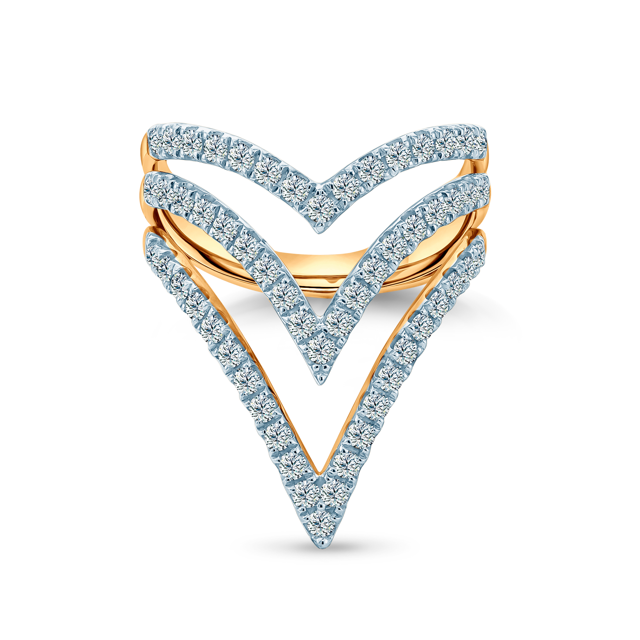 Pierścionek zaręczynowy SAVICKI: dwukolorowe złoto, diamenty laboratoryjne