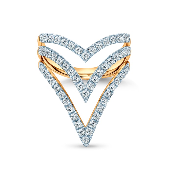 Pierścionek zaręczynowy SAVICKI: dwukolorowe złoto, diamenty laboratoryjne