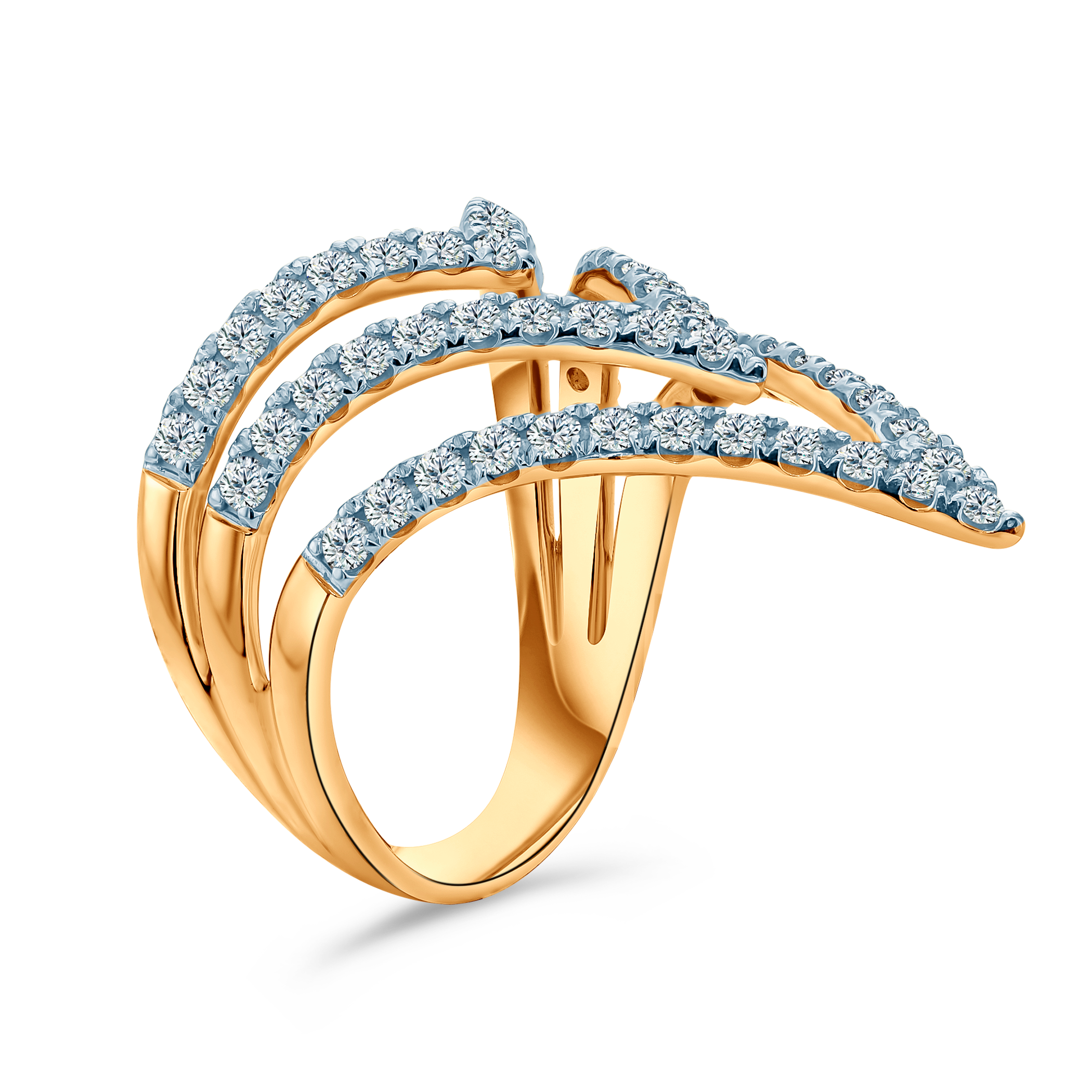 Verlobungsring SAVICKI: zweifarbiges Gold, Labordiamanten