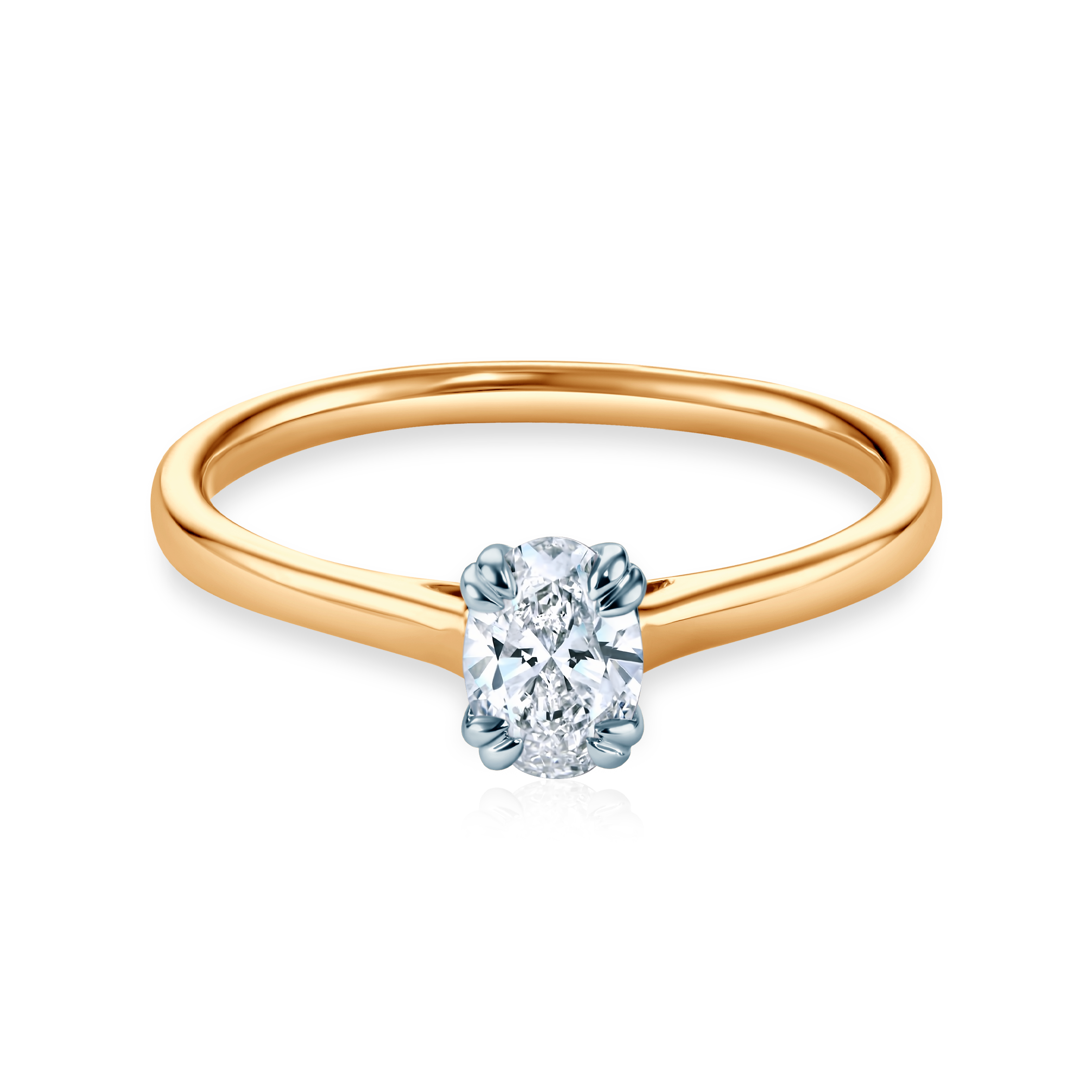 Pierścionek zaręczynowy SAVICKI: dwukolorowe złoto, diament laboratoryjny