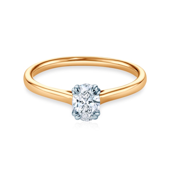 Pierścionek zaręczynowy SAVICKI: dwukolorowe złoto, diament laboratoryjny