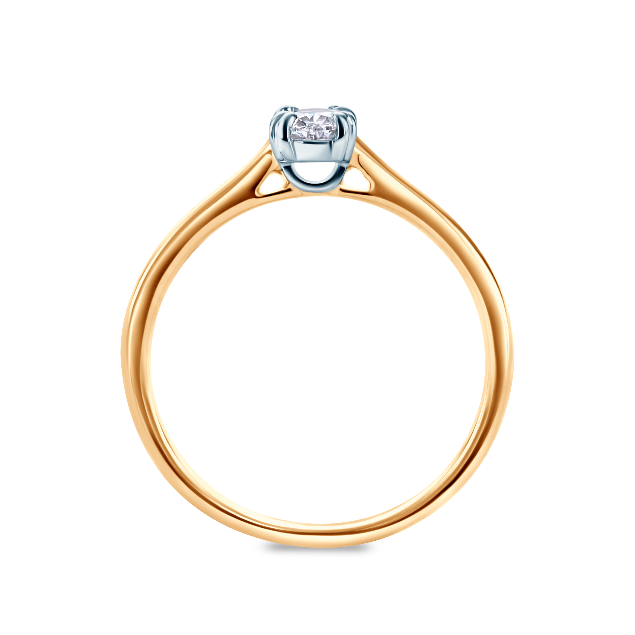 Verlobungsring SAVICKI: zweifarbiges Gold, Labordiamant