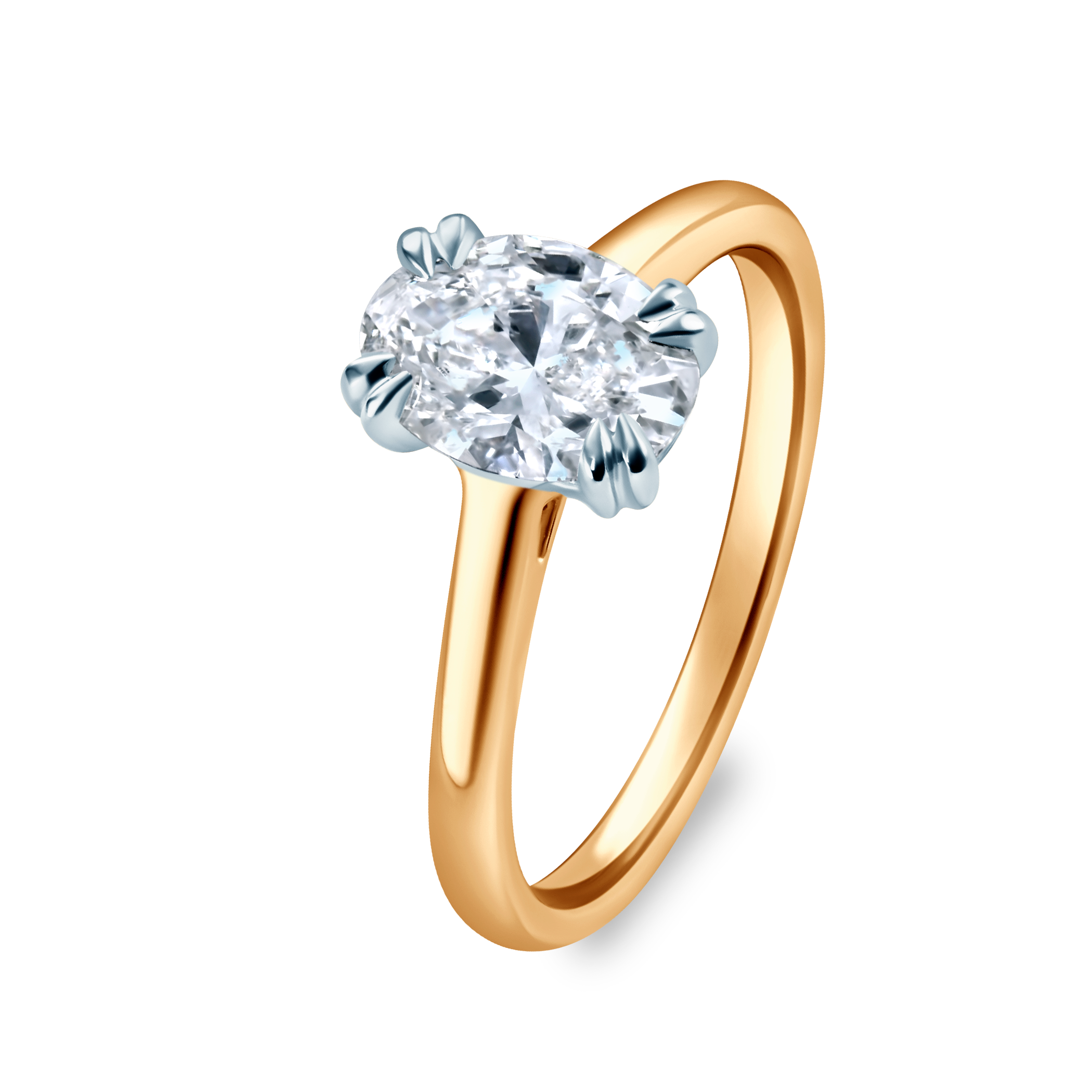 Verlobungsring SAVICKI: zweifarbiges Gold, Labordiamant