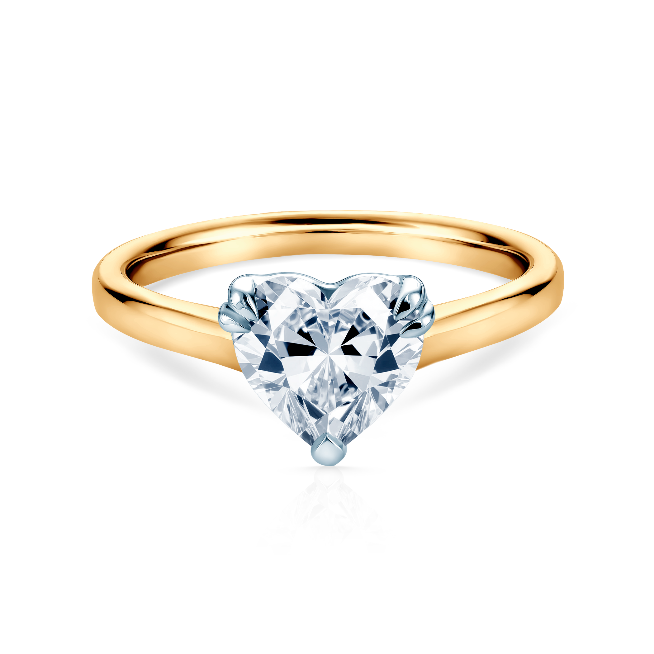 Pierścionek zaręczynowy serce SAVICKI: dwukolorowe złoto, diament laboratoryjny