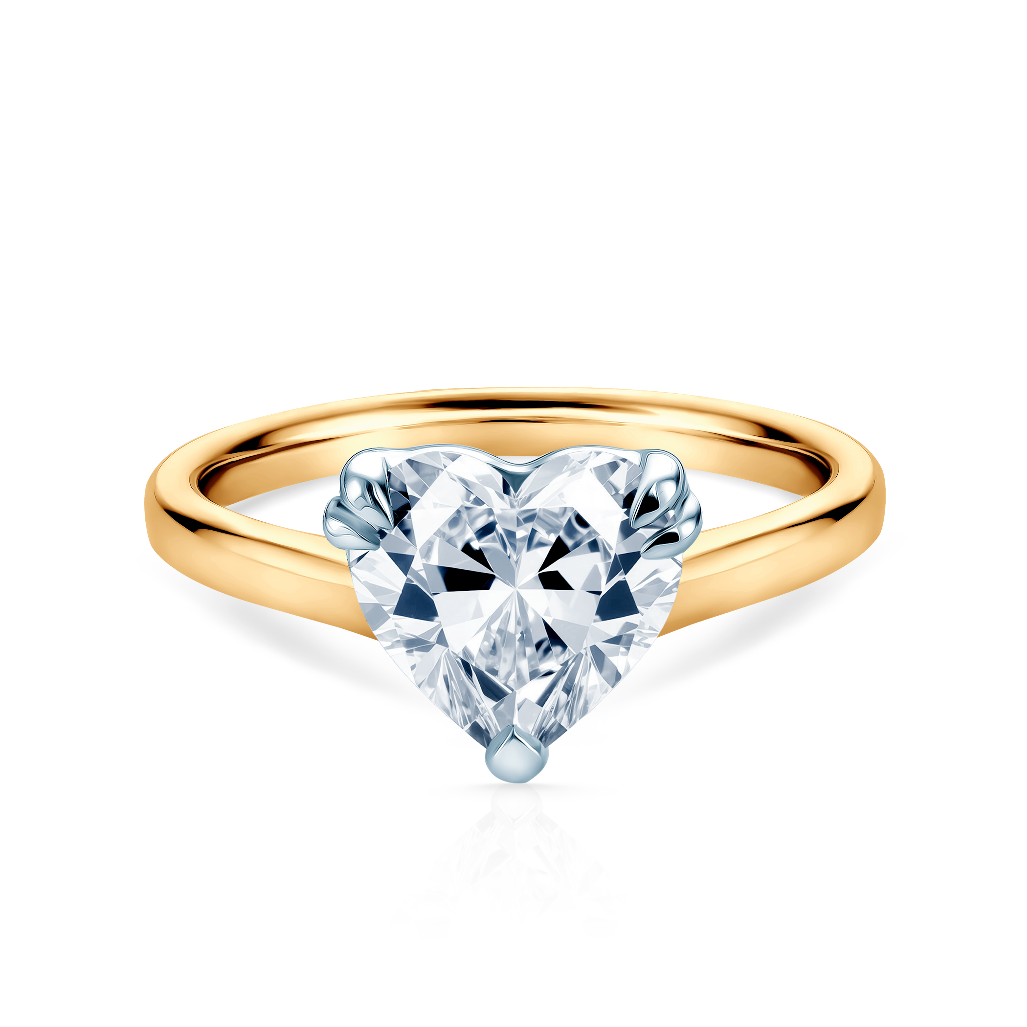 Pierścionek zaręczynowy serce SAVICKI: dwukolorowe złoto, diament laboratoryjny