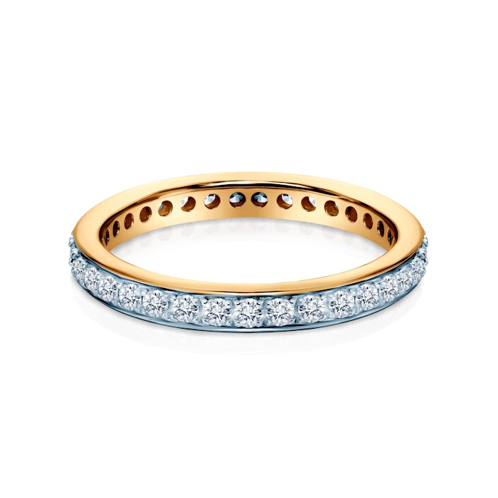 Pierścionek zaręczynowy SAVICKI: dwukolorowe złoto, diamenty laboratoryjne