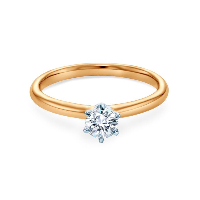 Pierścionek zaręczynowy SAVICKI: dwukolorowe złoto, diament laboratoryjny