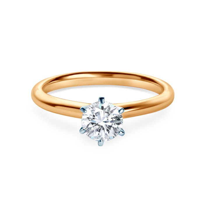 Pierścionek zaręczynowy SAVICKI: dwukolorowe złoto, diament laboratoryjny