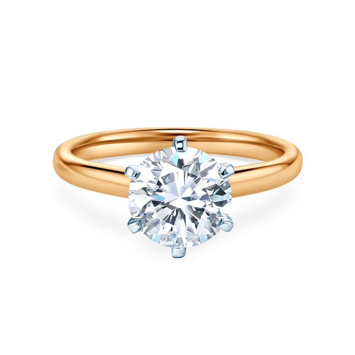 Pierścionek zaręczynowy SAVICKI: dwukolorowe złoto, diament laboratoryjny