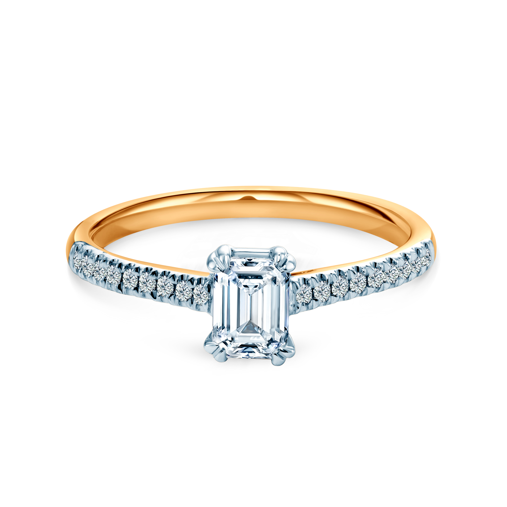 Pierścionek zaręczynowy SAVICKI: dwukolorowe złoto, diament laboratoryjny