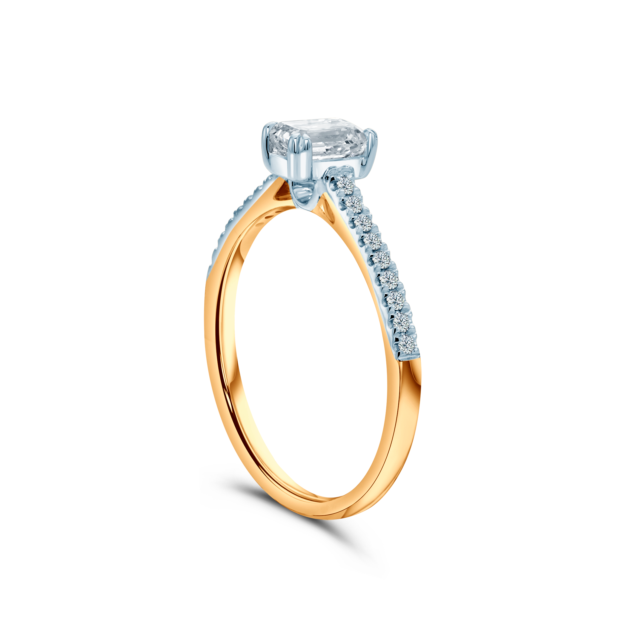 Verlobungsring SAVICKI: zweifarbiges Gold, Labordiamant