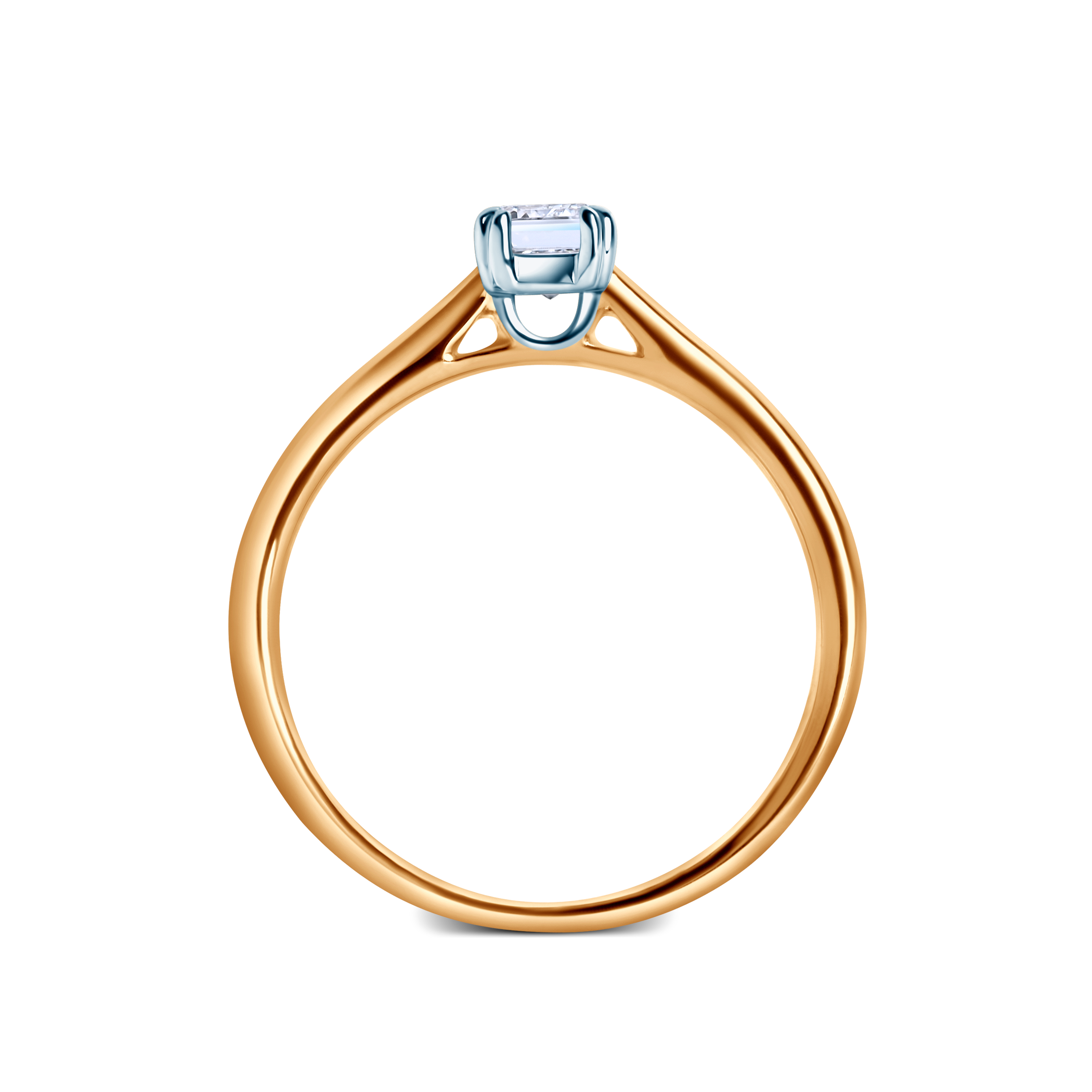 Verlobungsring SAVICKI: zweifarbiges Gold, Labordiamant