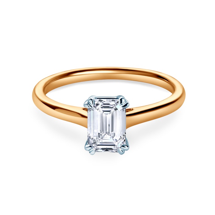 Pierścionek zaręczynowy SAVICKI: dwukolorowe złoto, diament laboratoryjny