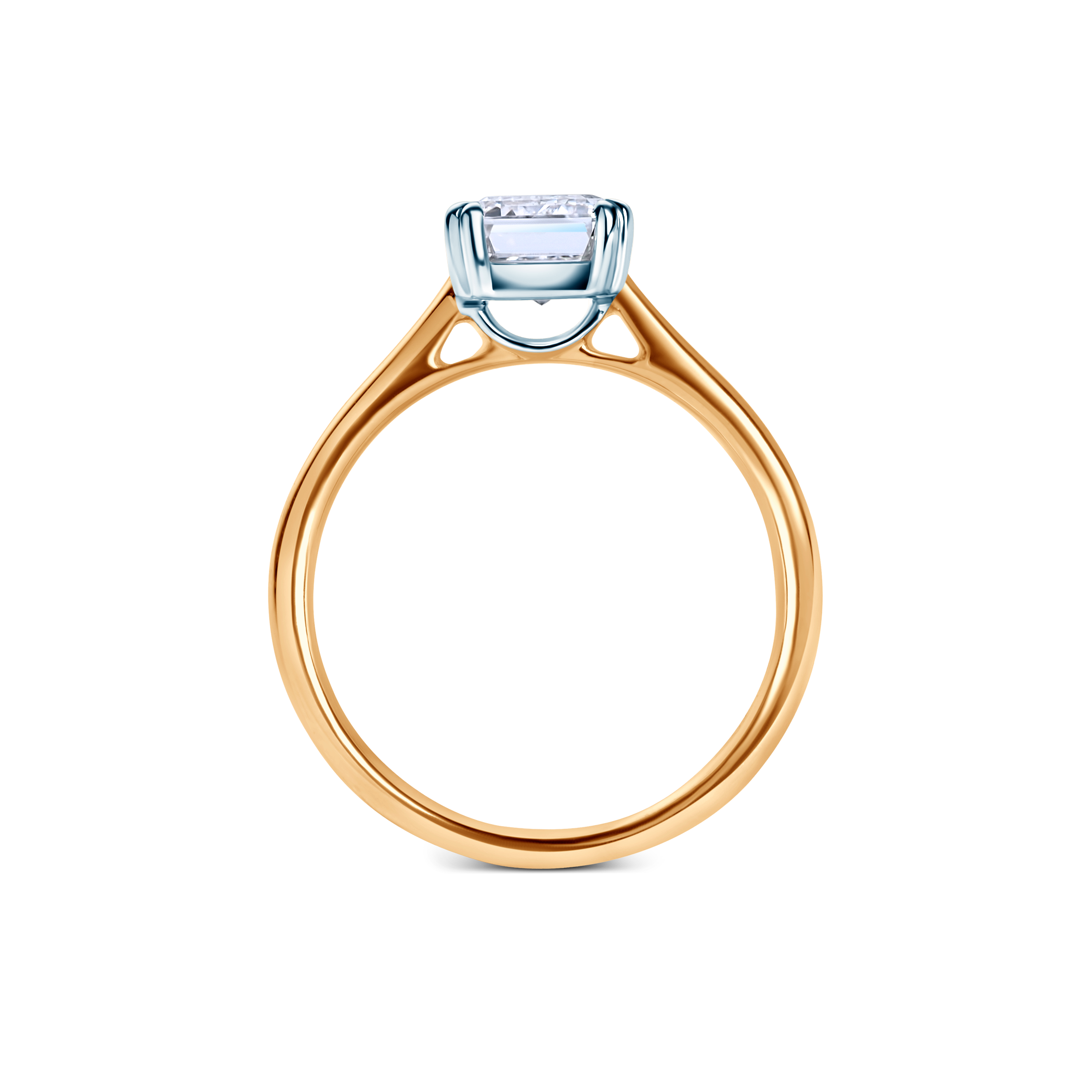 Verlobungsring SAVICKI: zweifarbiges Gold, Labordiamant