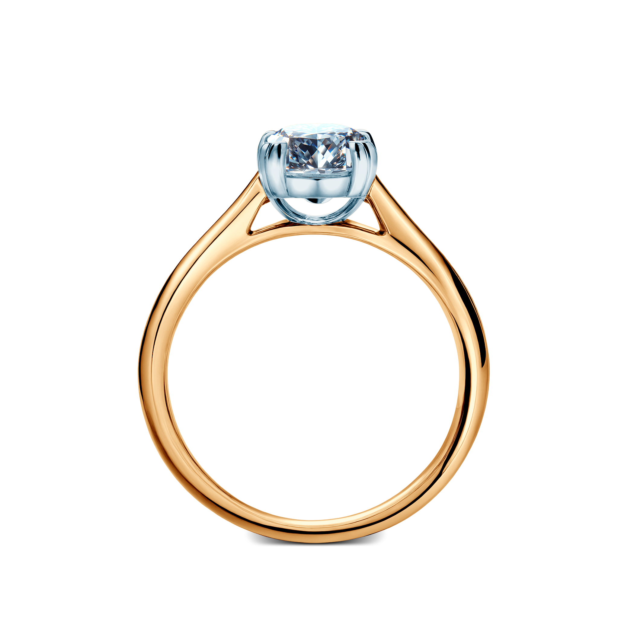 Verlobungsring SAVICKI: zweifarbiges Gold, Labordiamant