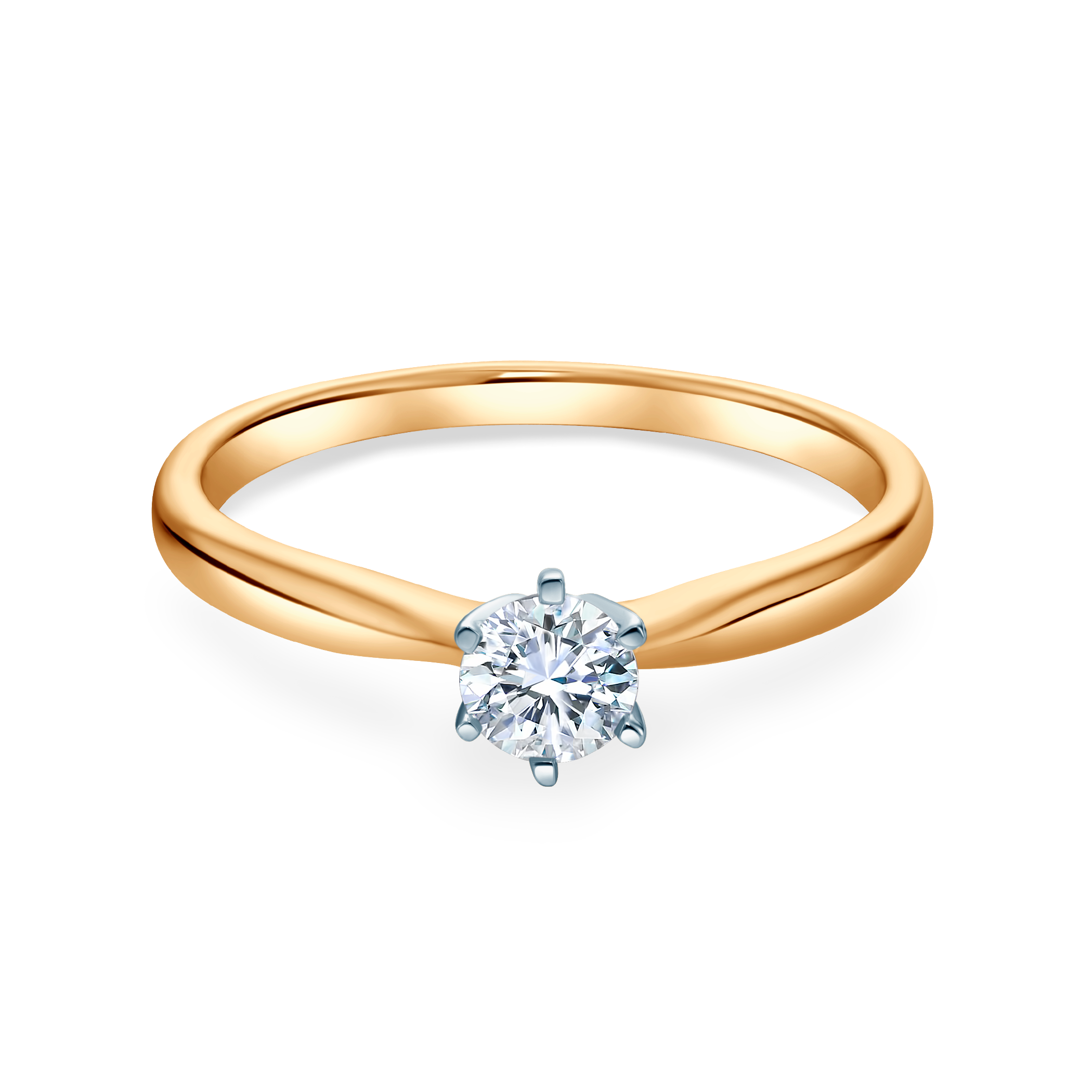 Pierścionek zaręczynowy SAVICKI: dwukolorowe złoto, diament laboratoryjny