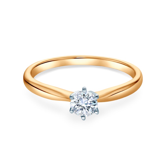 Pierścionek zaręczynowy SAVICKI: dwukolorowe złoto, diament laboratoryjny