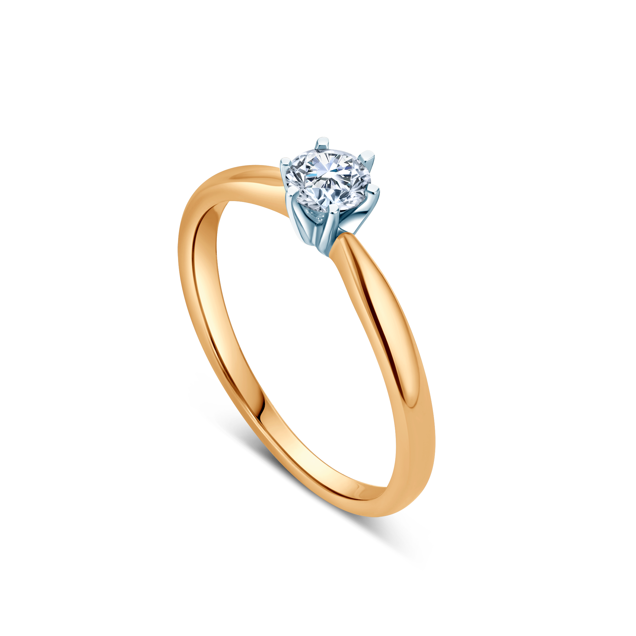 Verlobungsring SAVICKI: zweifarbiges Gold, Labordiamant