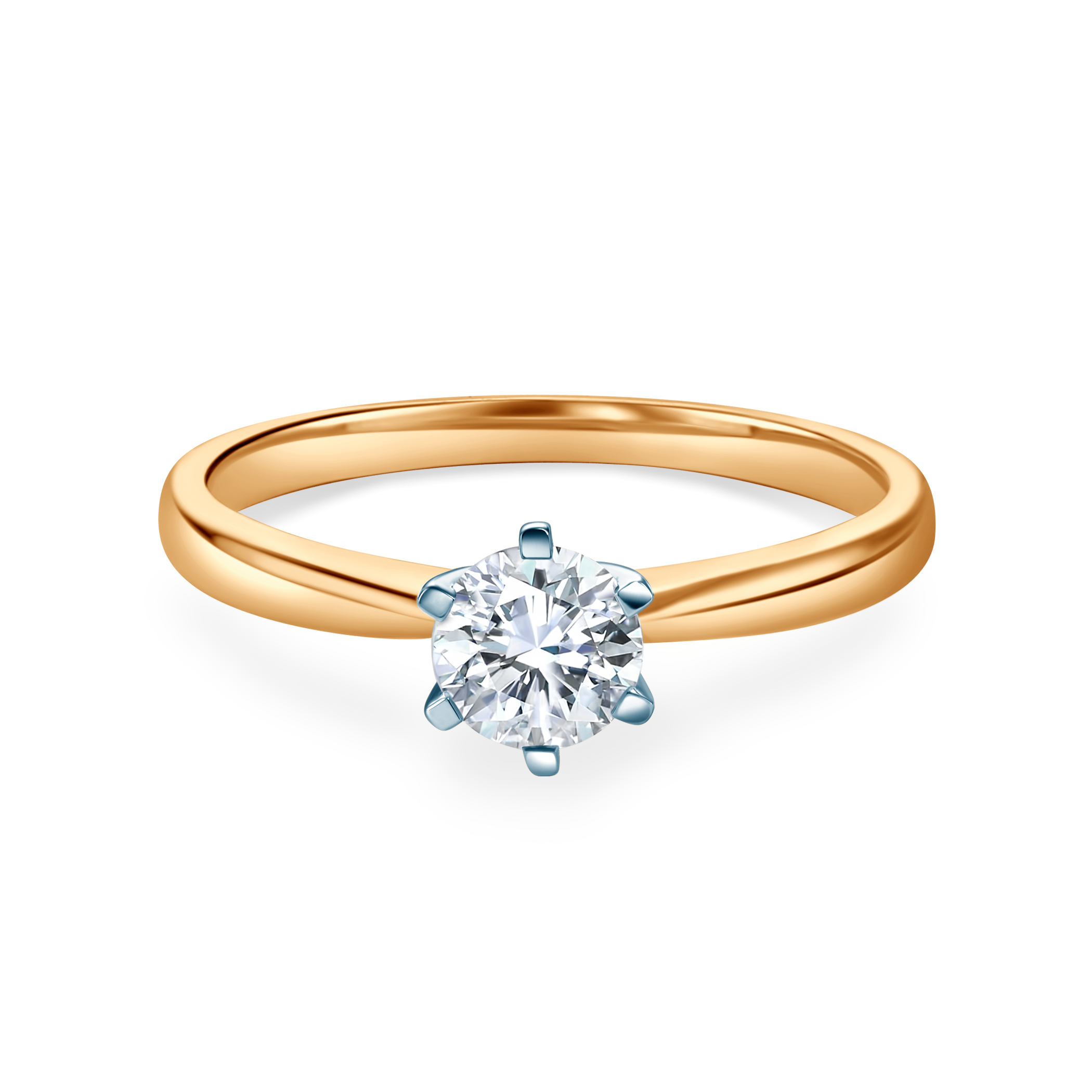 Pierścionek zaręczynowy SAVICKI: dwukolorowe złoto, diament laboratoryjny