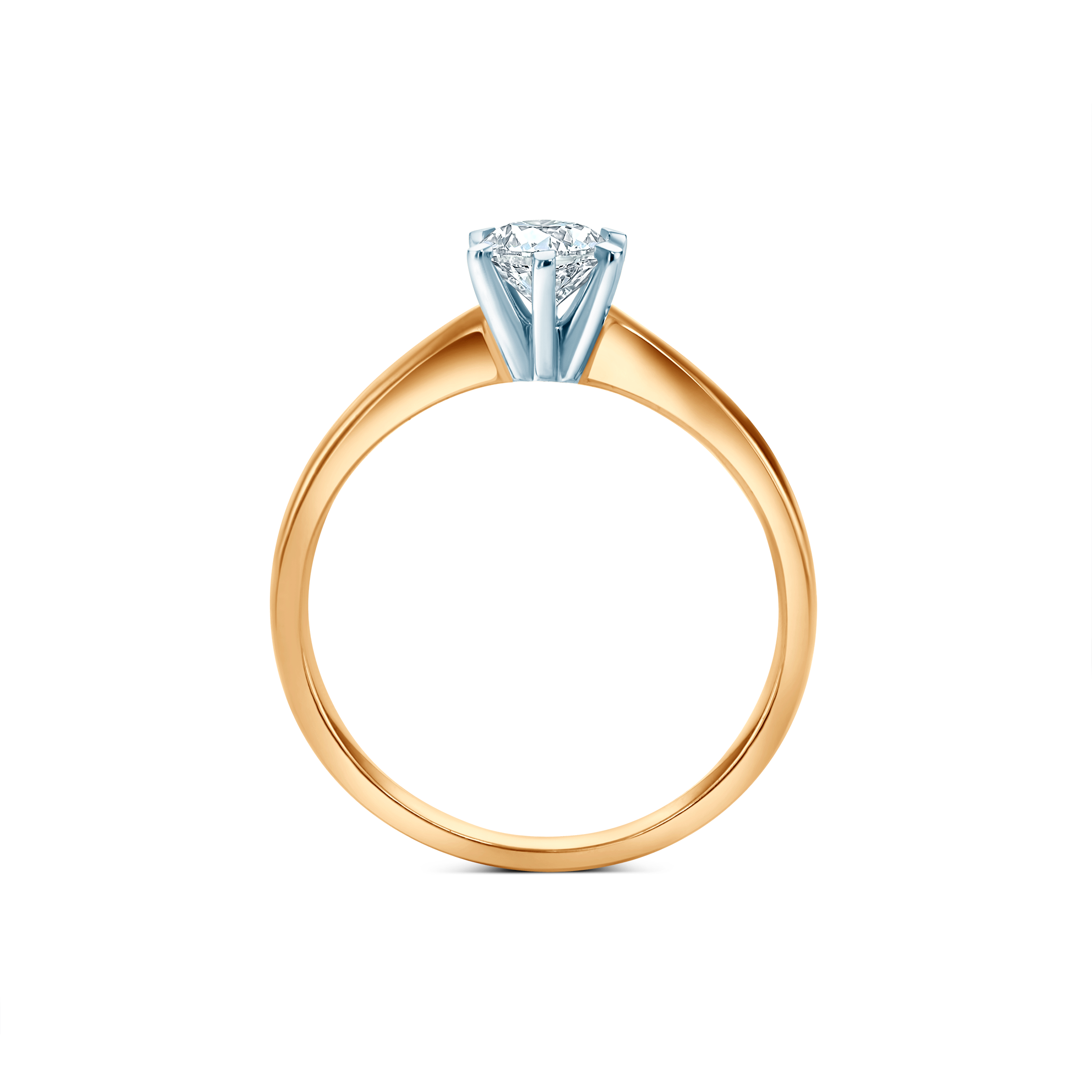 Verlobungsring SAVICKI: zweifarbiges Gold, Labordiamant