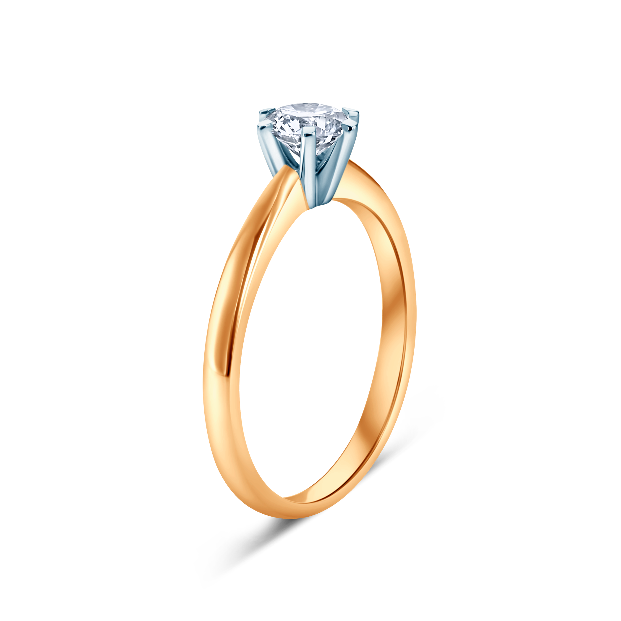 Verlobungsring SAVICKI: zweifarbiges Gold, Labordiamant