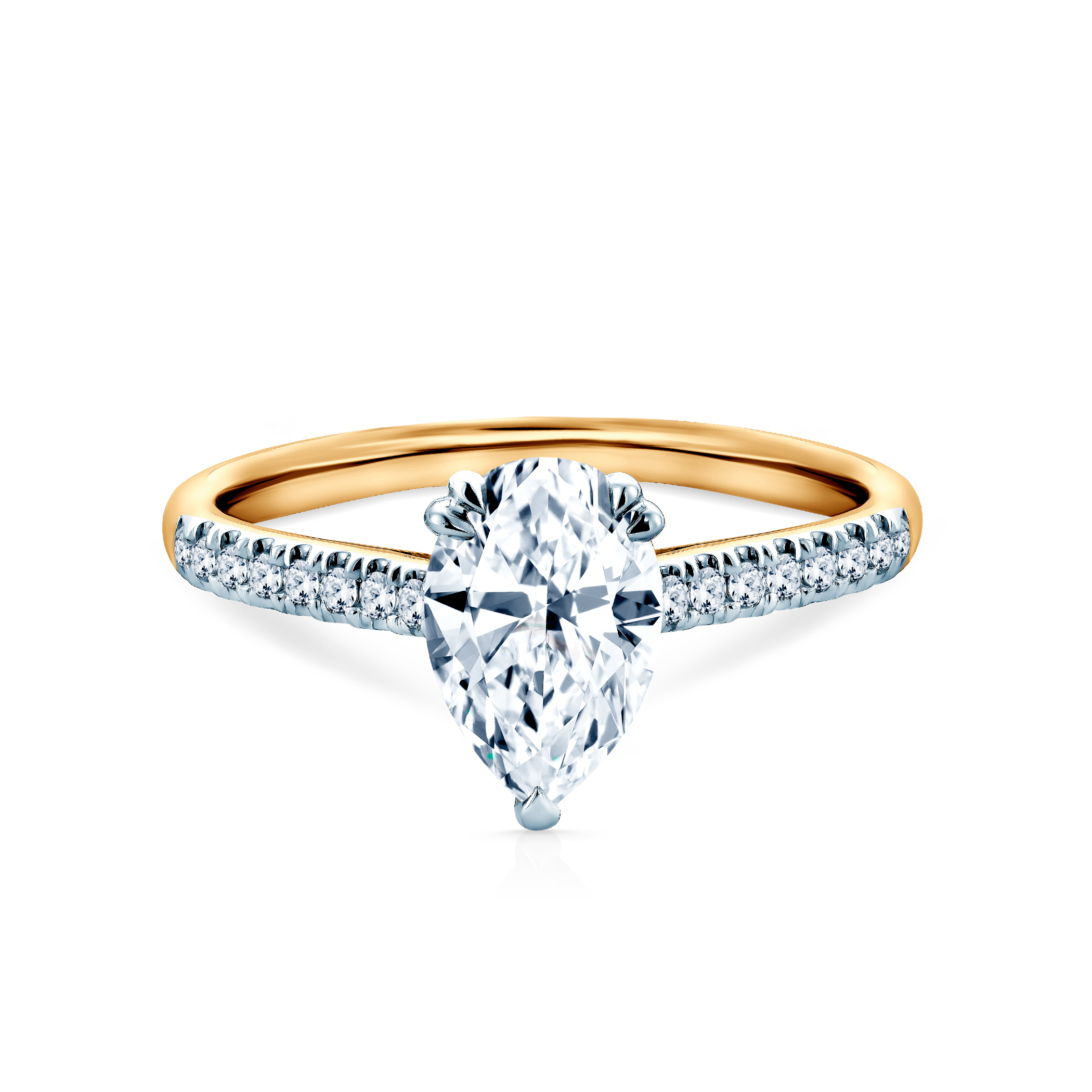 Pierścionek zaręczynowy SAVICKI: dwukolorowe złoto, diament laboratoryjny