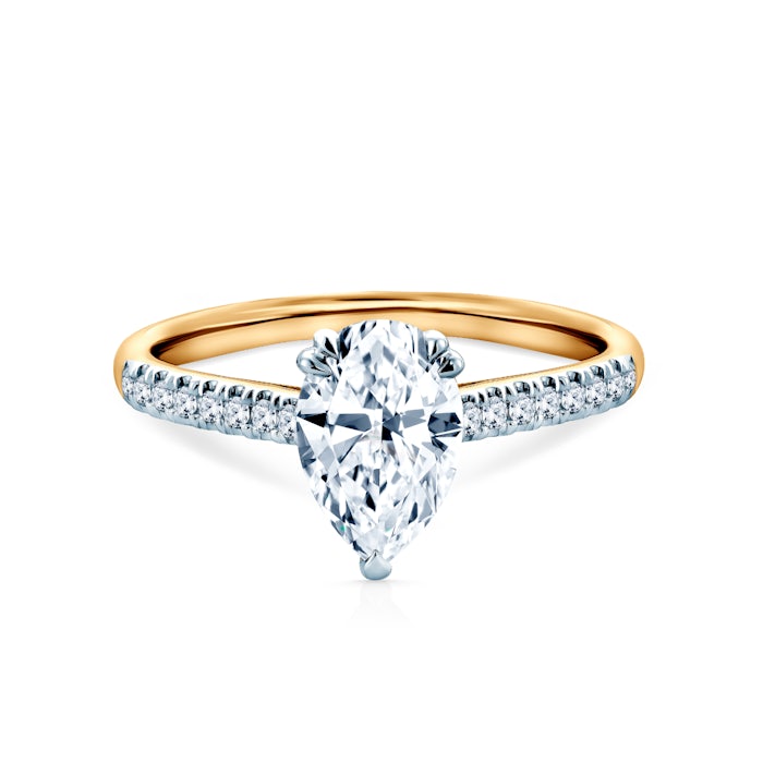 Pierścionek zaręczynowy SAVICKI: dwukolorowe złoto, diament laboratoryjny