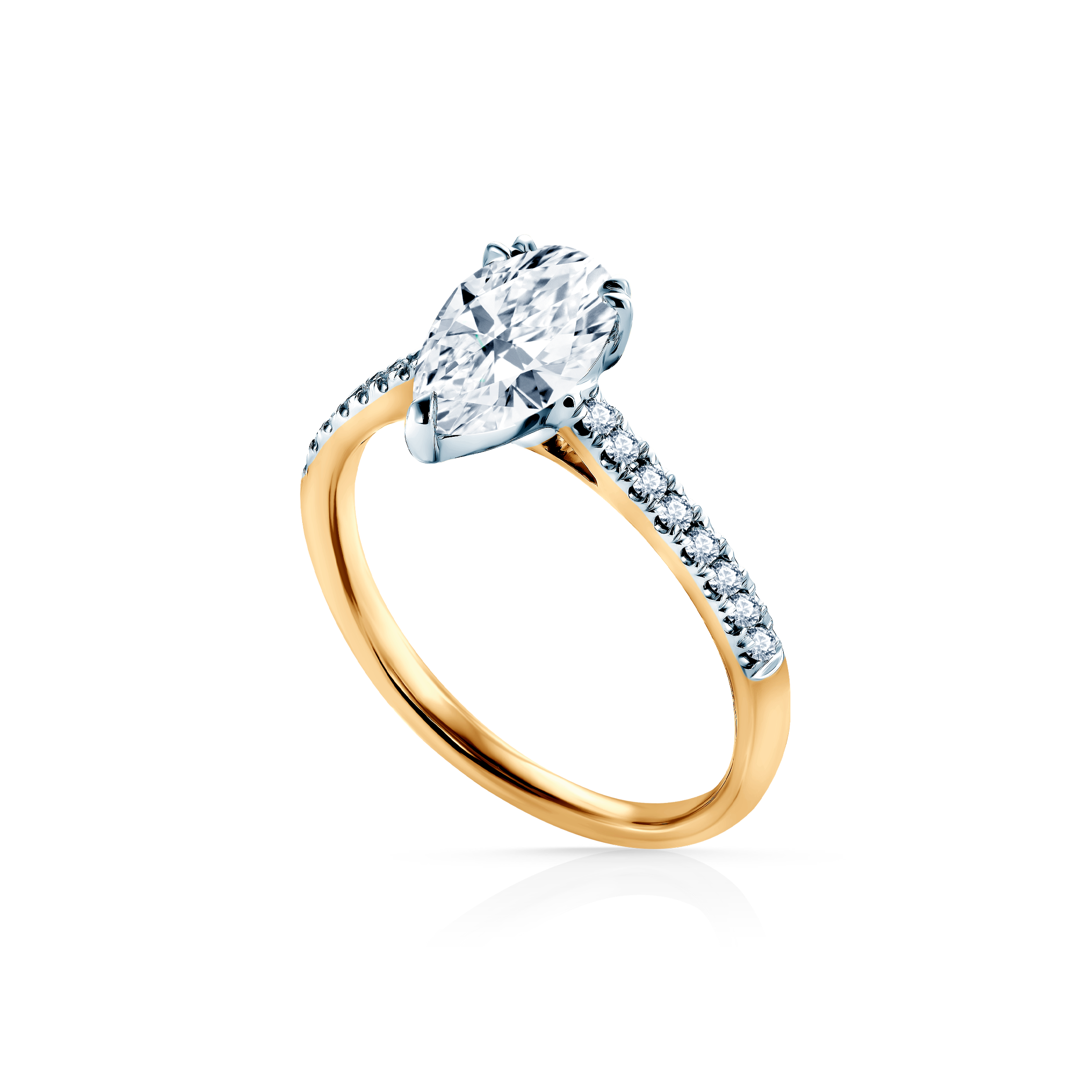 Verlobungsring SAVICKI: zweifarbiges Gold, Labordiamant - 4