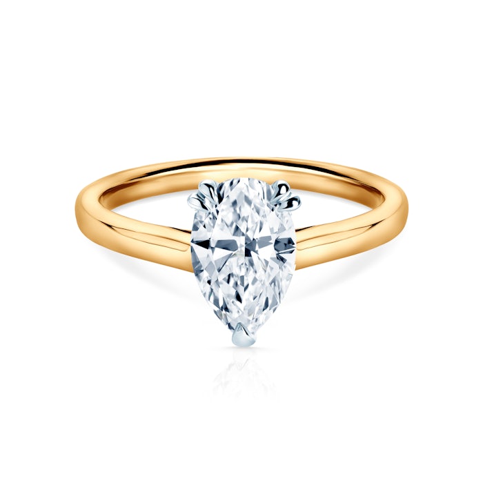 Pierścionek zaręczynowy SAVICKI: dwukolorowe złoto, diament laboratoryjny