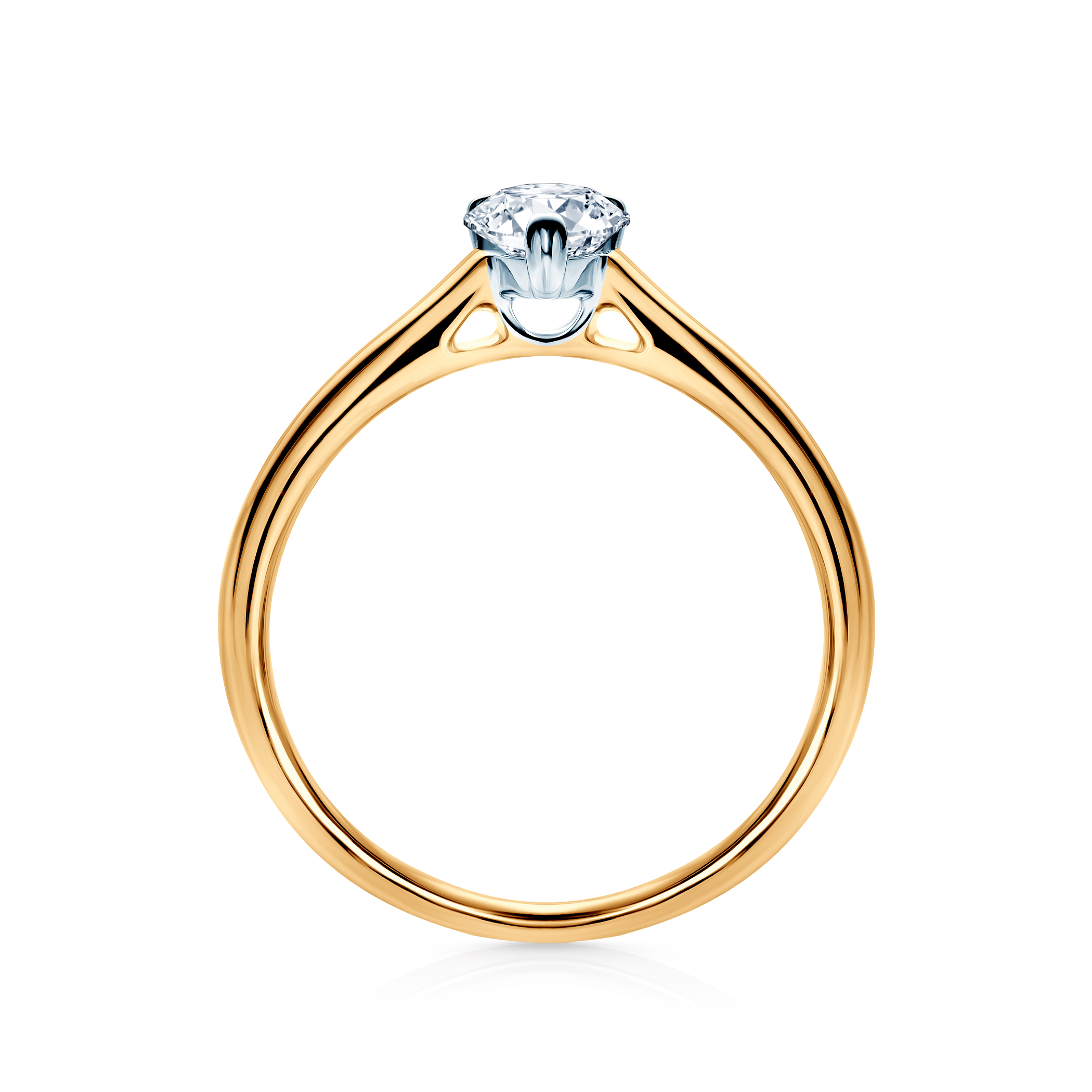 Verlobungsring SAVICKI: zweifarbiges Gold, Labordiamant