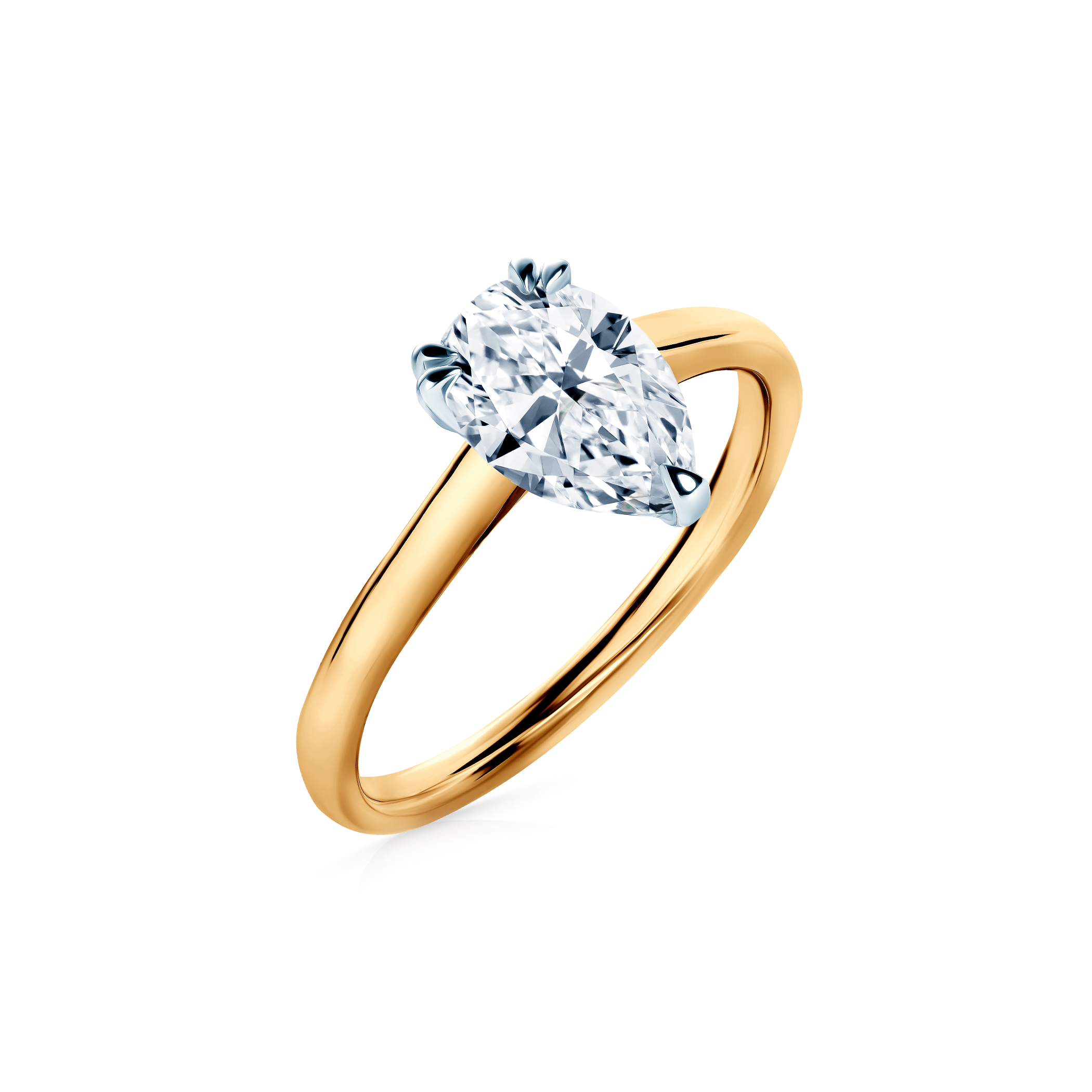 Verlobungsring SAVICKI: zweifarbiges Gold, Labordiamant