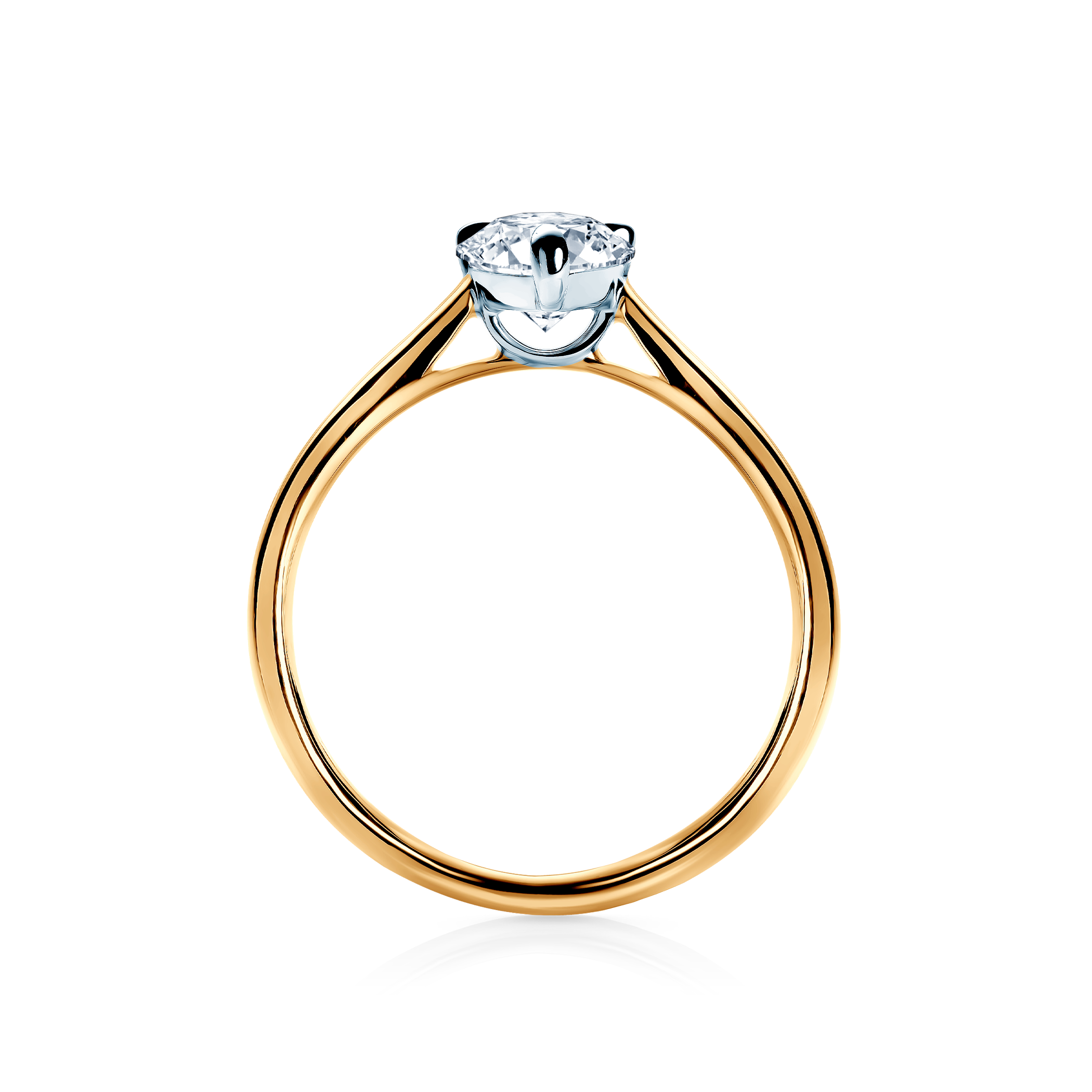 Verlobungsring SAVICKI: zweifarbiges Gold, Labordiamant