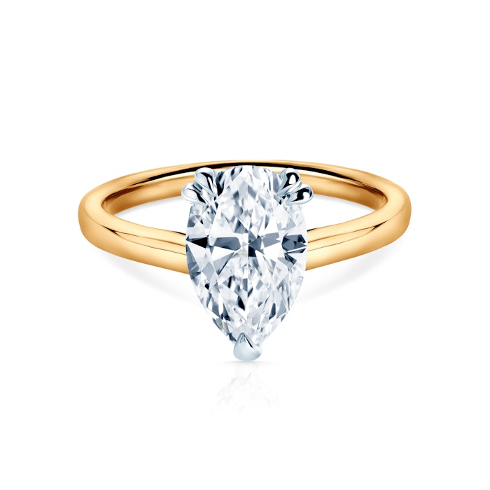 Pierścionek zaręczynowy SAVICKI: dwukolorowe złoto, diament laboratoryjny