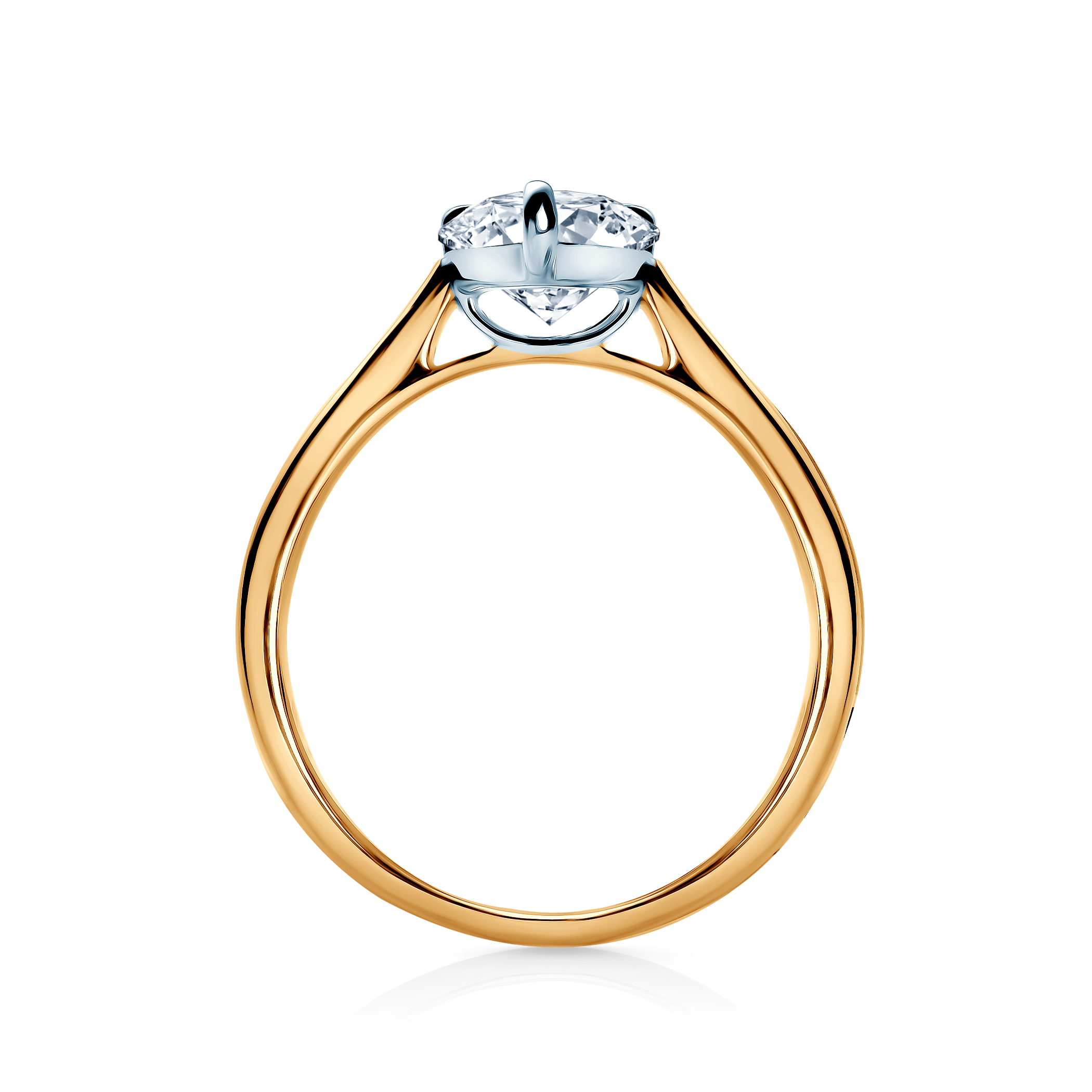 Verlobungsring SAVICKI: zweifarbiges Gold, Labordiamant