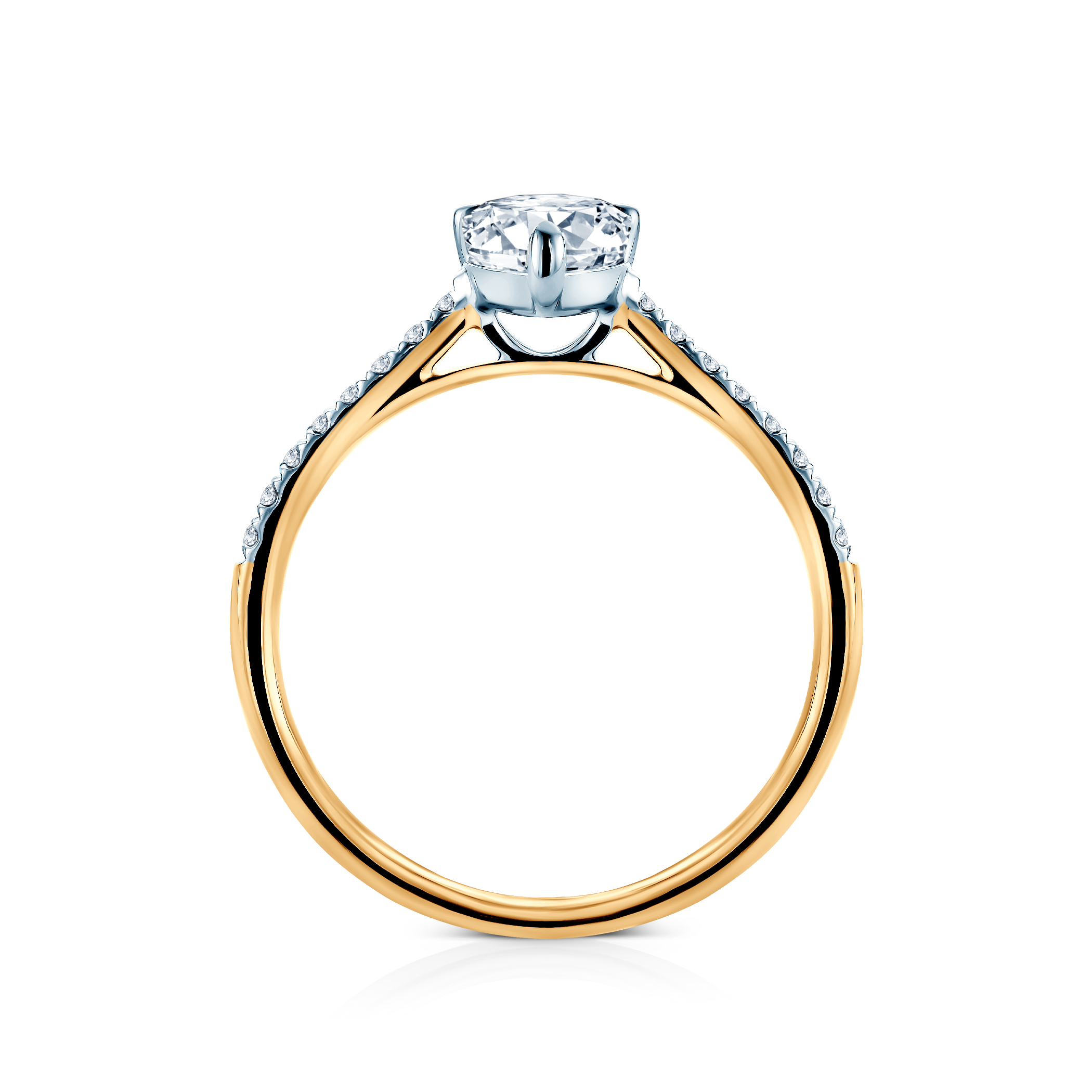 Pierścionek zaręczynowy serce SAVICKI: dwukolorowe złoto, diament laboratoryjny - 3