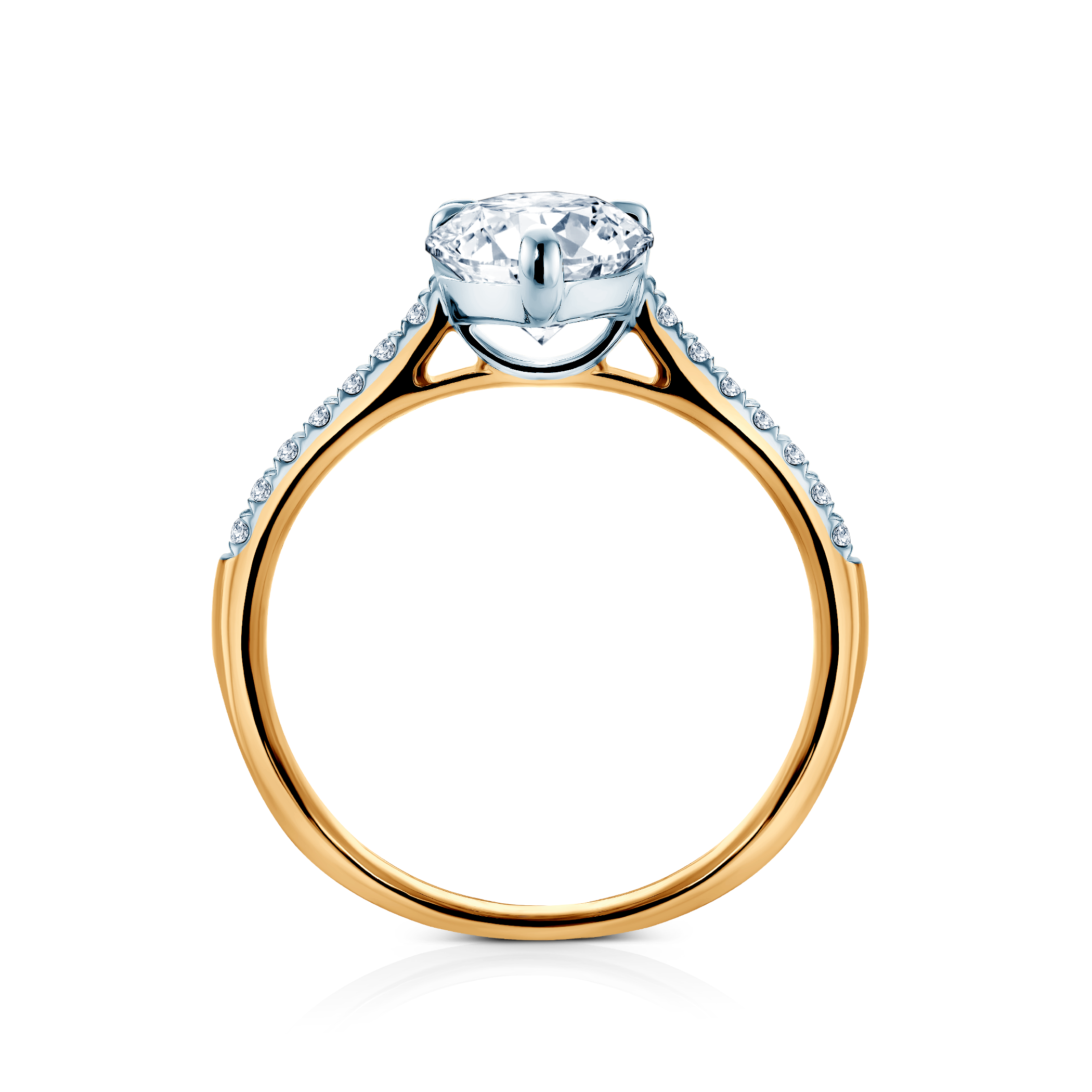 Pierścionek zaręczynowy serce SAVICKI: dwukolorowe złoto, diament laboratoryjny - 3